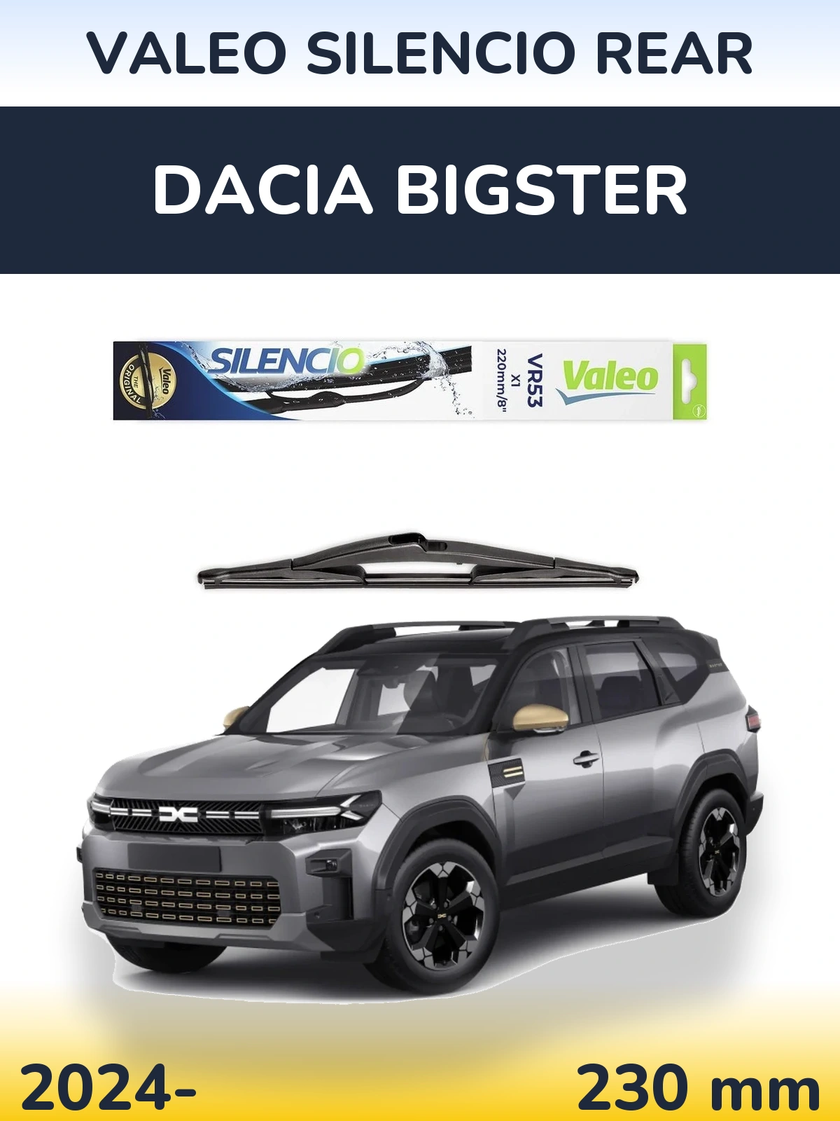 Rear wiper blade Valeo Silencio Rear 230 mm for Dacia Bigster 2024-2026