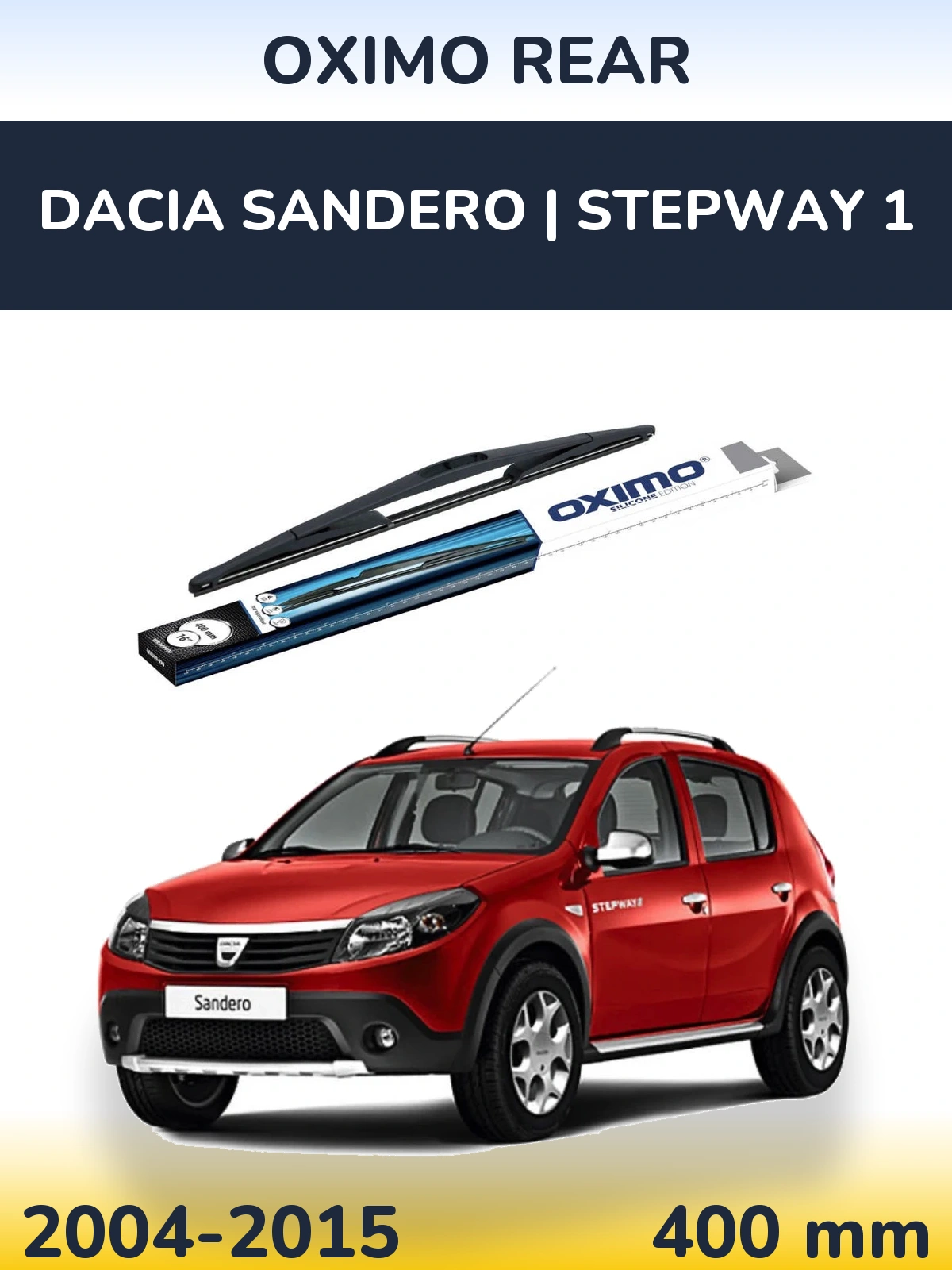 Rear wiper blade Oximo Rear 400 mm for Dacia Sandero | Stepway 1 2004-2015