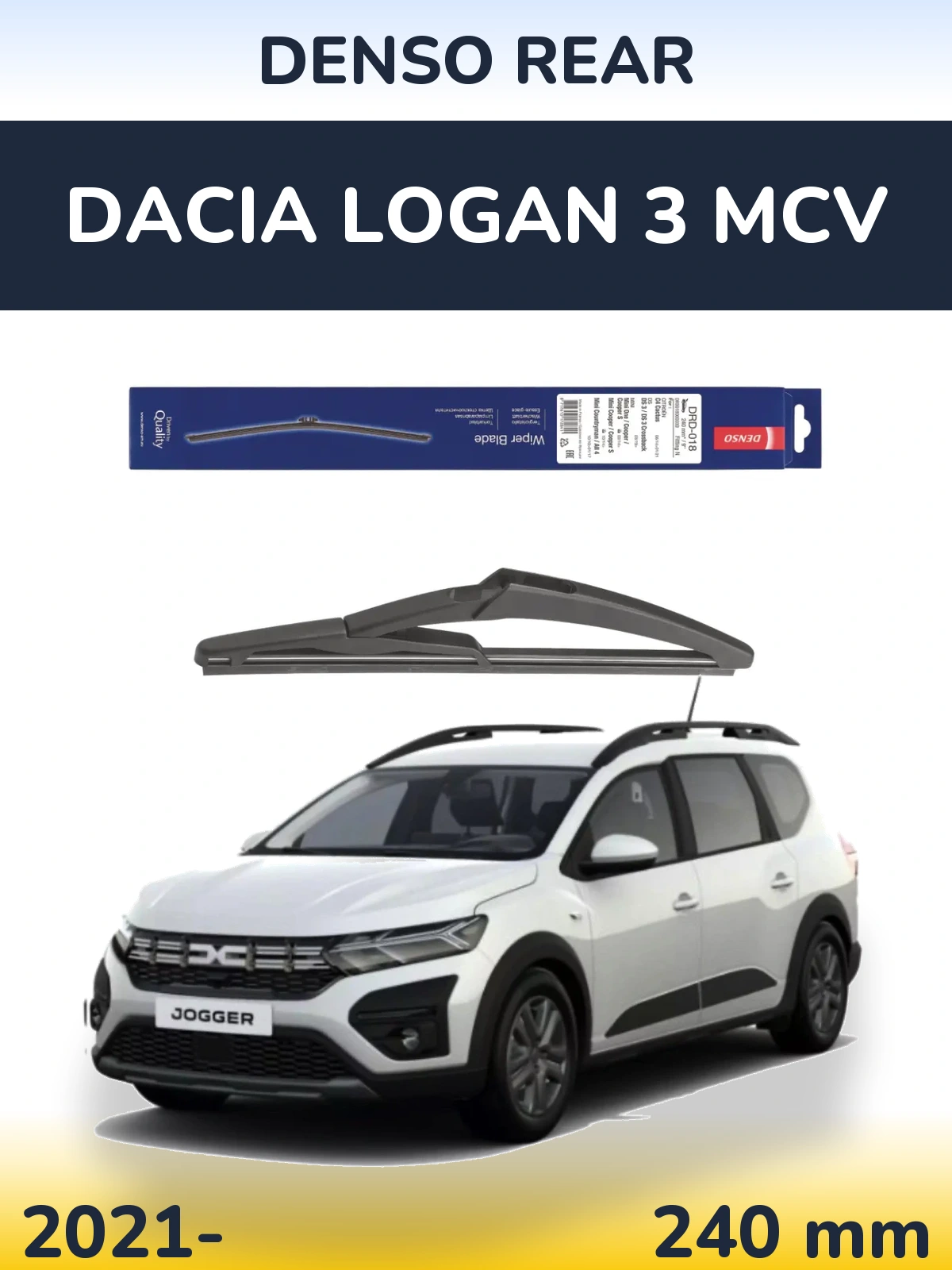 Rear wiper blade Denso Rear 240 mm for Dacia Logan 3 MCV 2021-2026