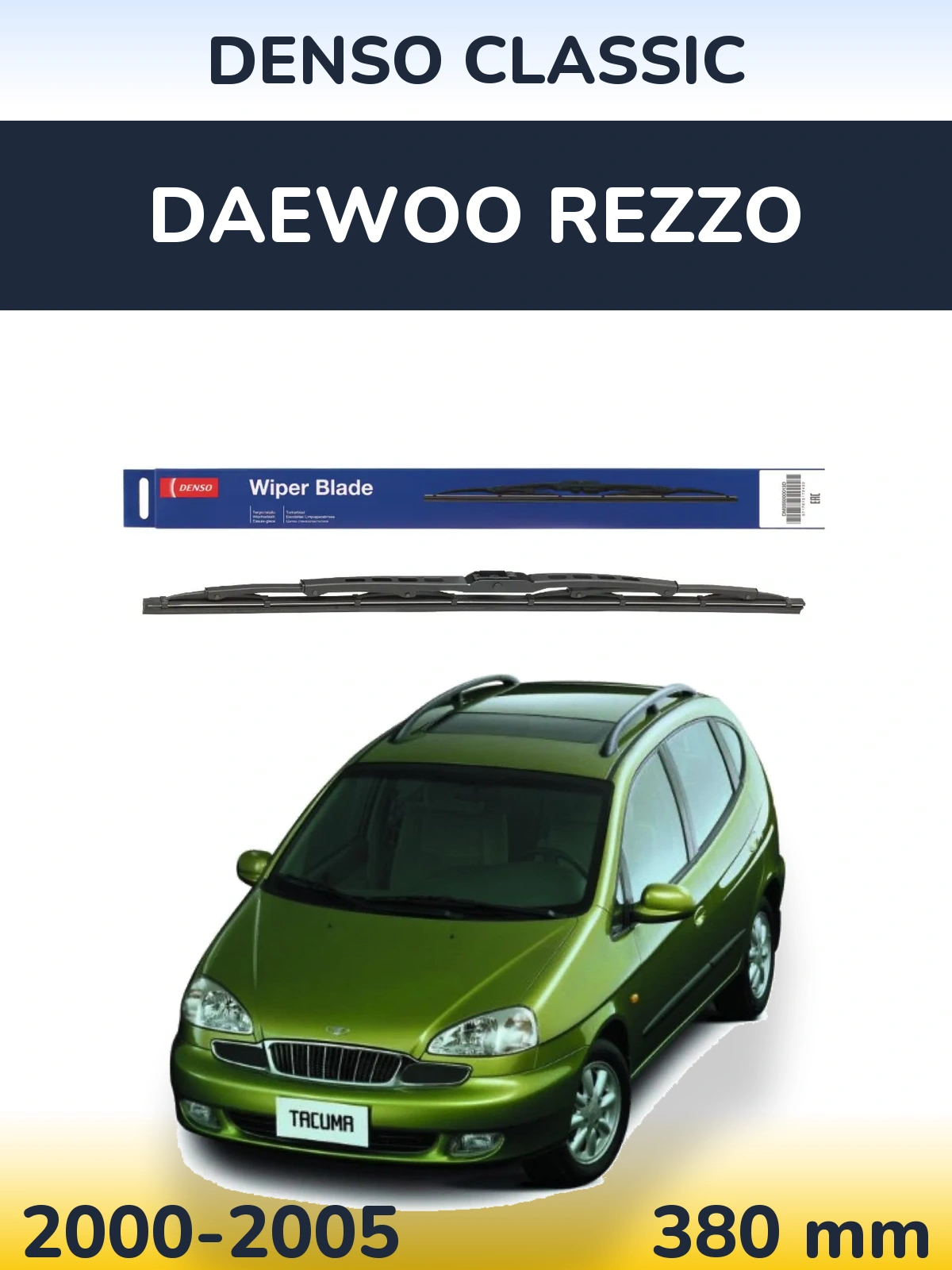 Rear wiper blade Denso Classic 380 mm for Daewoo Rezzo 2000-2005