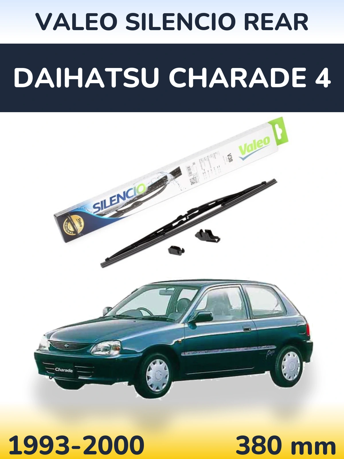 Rear wiper blade Valeo Silencio Rear 380 mm for Daihatsu Charade 4 1993-2000