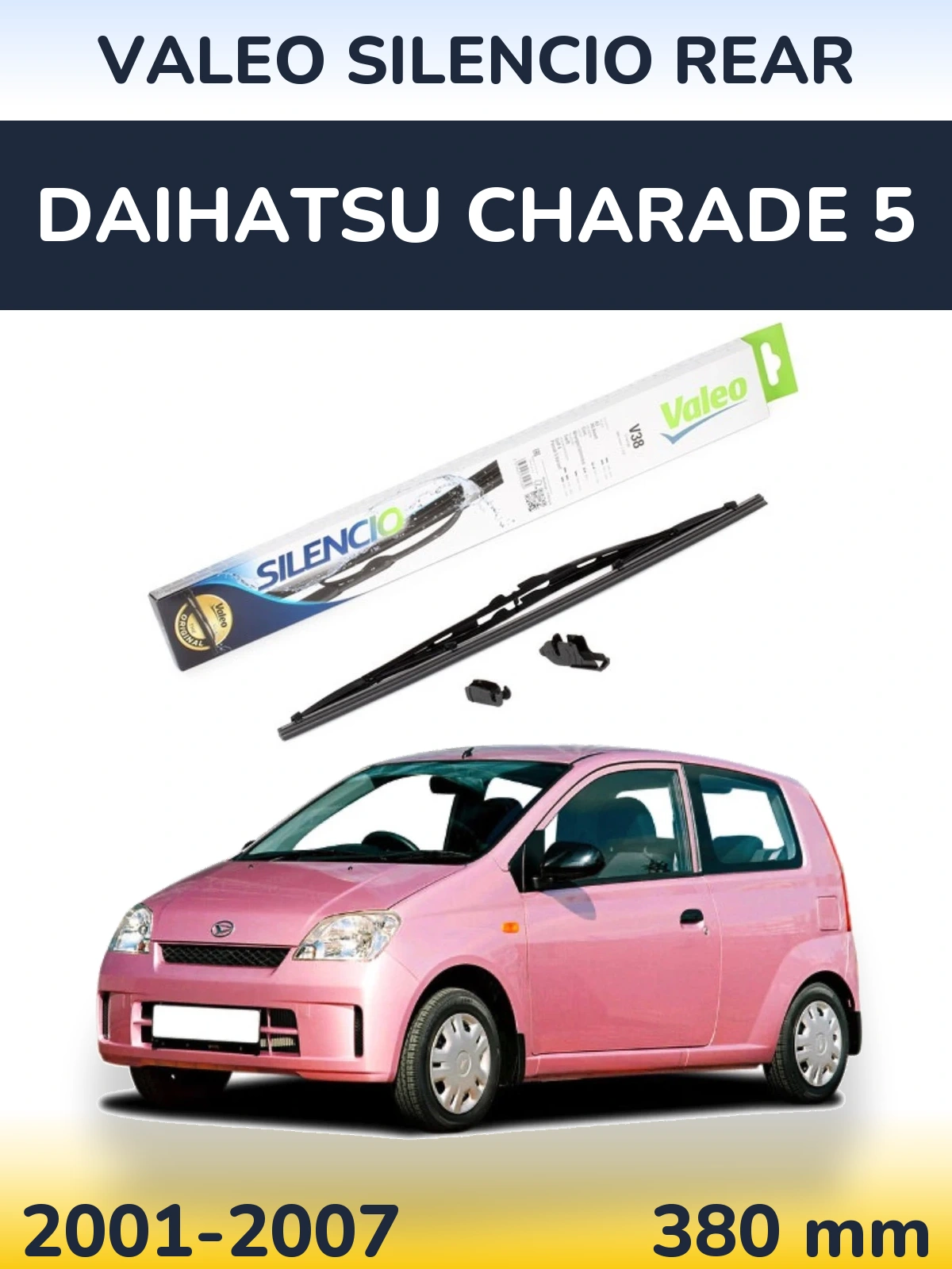 Rear wiper blade Valeo Silencio Rear 380 mm for Daihatsu Charade 5 2001-2007