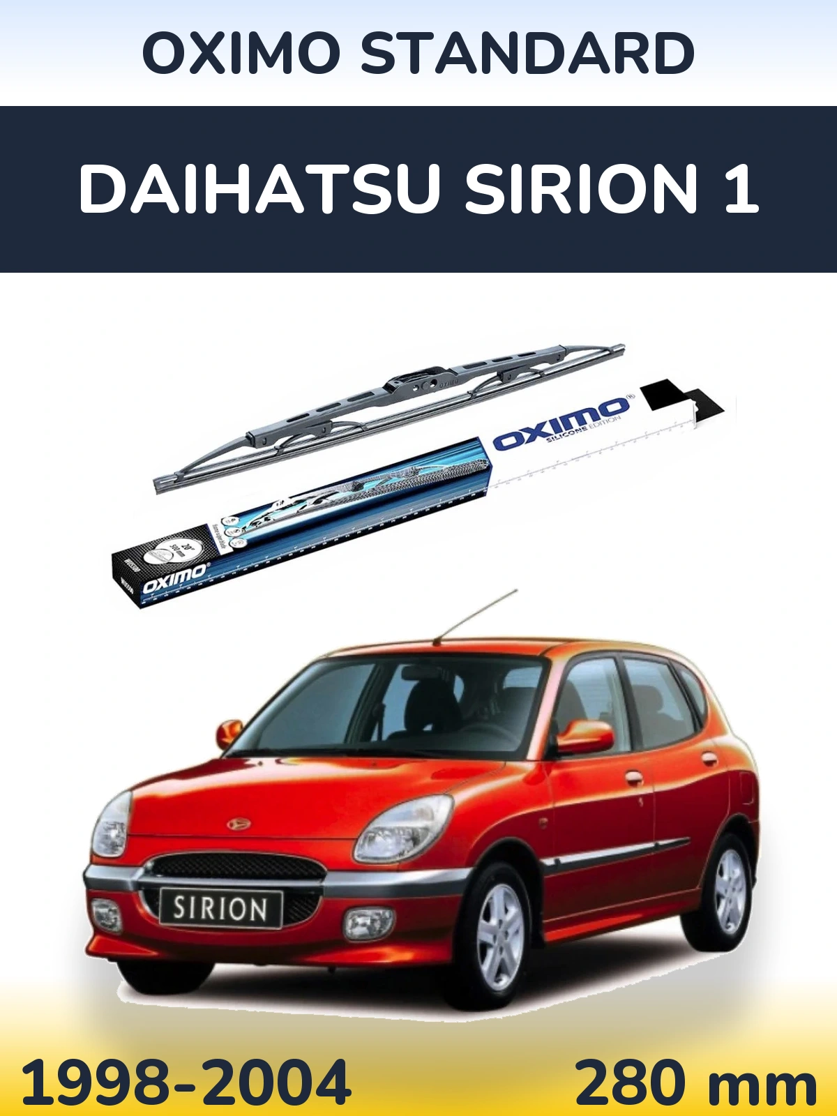 Rear wiper blade Oximo Standard 275 mm for Daihatsu SIrion 1 1998-2004