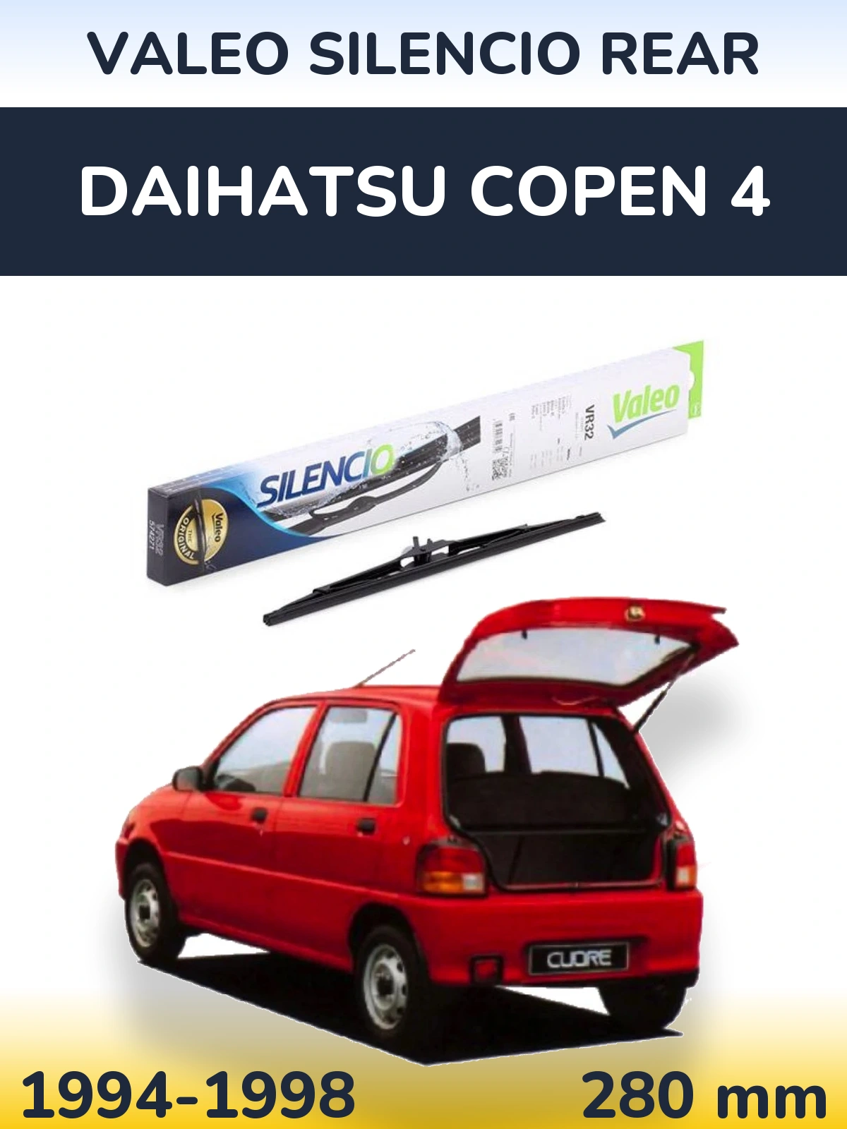 Задний дворник Valeo Silencio Rear 280 мм для Daihatsu Copen 4 1994-1998