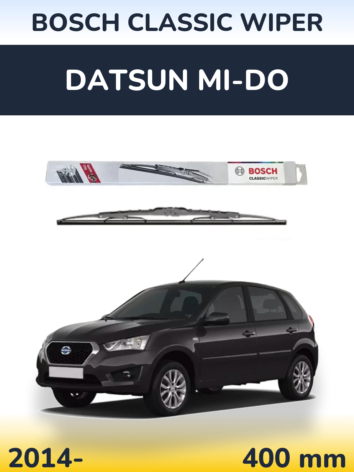 Rear wiper blade BOSCH Classic Wiper 400 mm for Datsun mi-DO 2014-2026