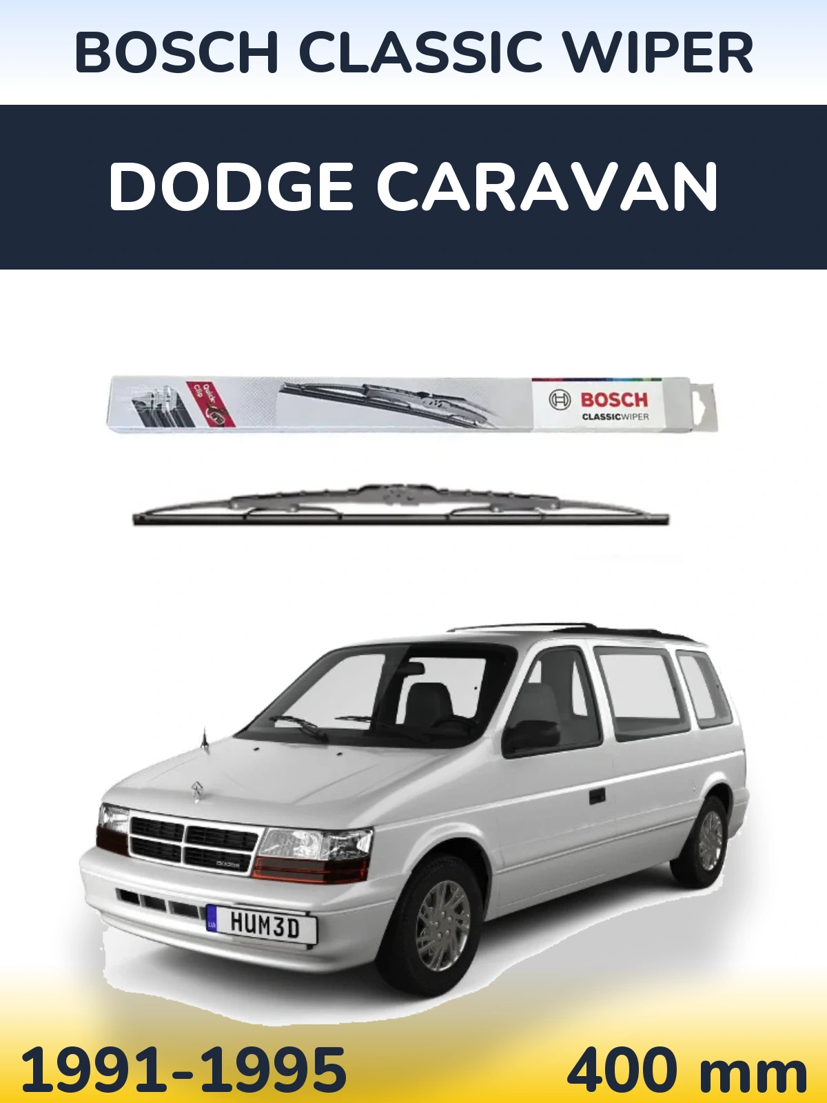 Задний дворник BOSCH Classic Wiper 400 мм для Dodge Caravan 1991-1995