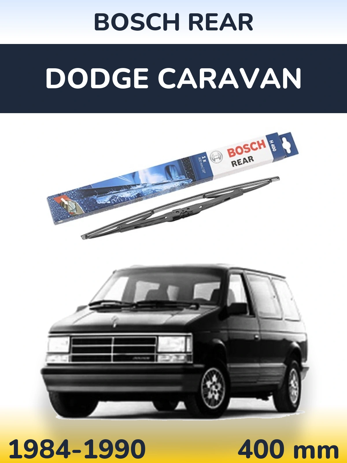 Rear wiper blade BOSCH Rear 400 mm for Dodge Caravan 1984-1990