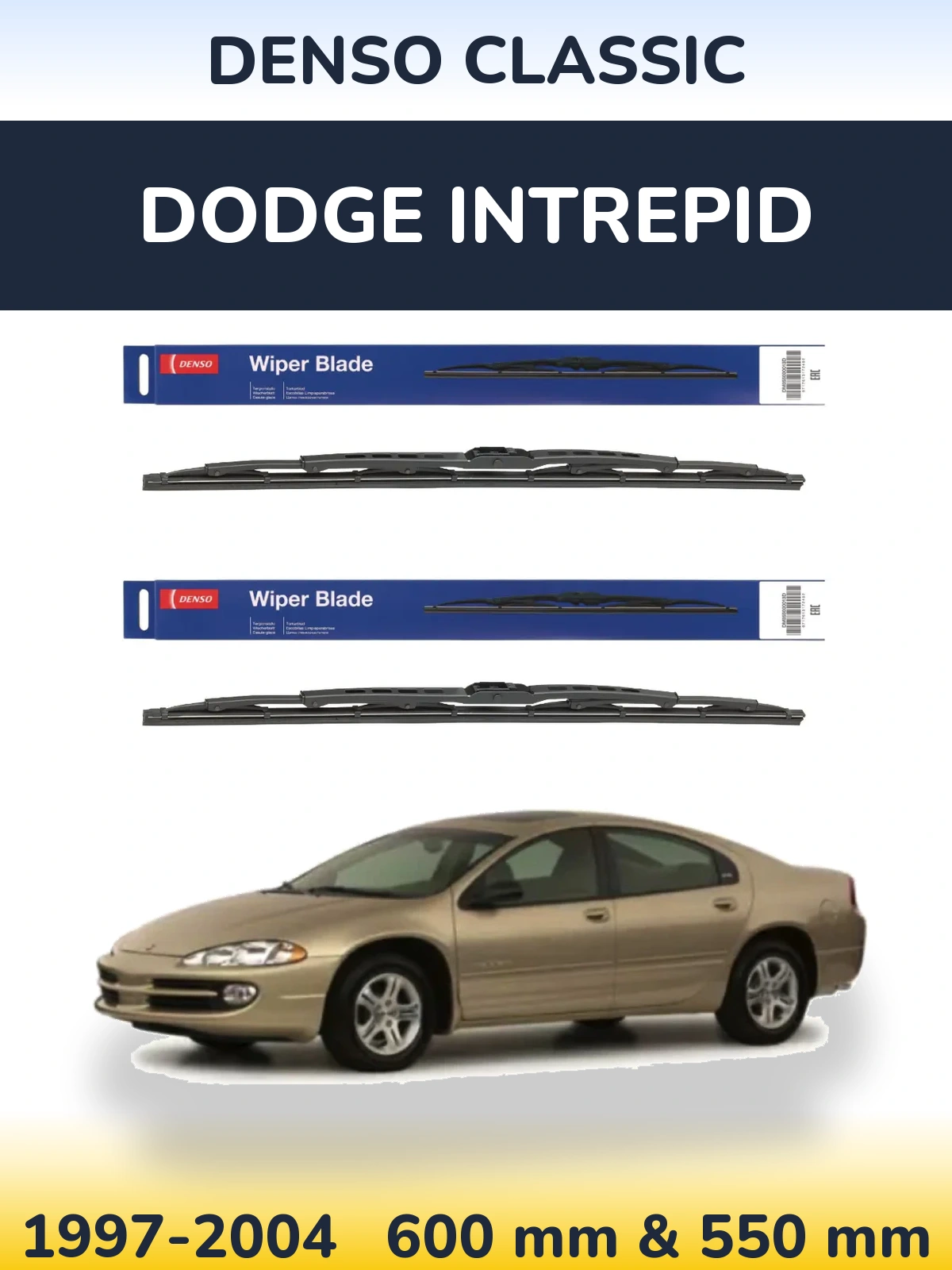 Комплект передніх щіток Denso Classic 600 & 550 мм для Dodge Intrepid 1997-2004