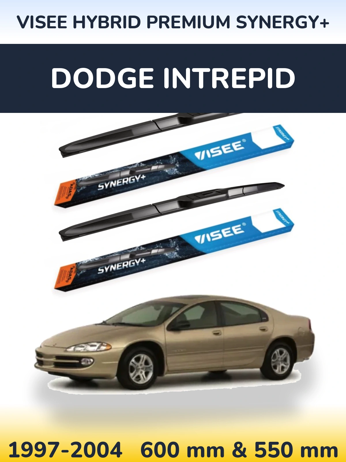 Комплект передних дворников VISEE HYBRID PREMIUM SYNERGY+ 600 & 550 мм для Dodge Intrepid 1997-2004