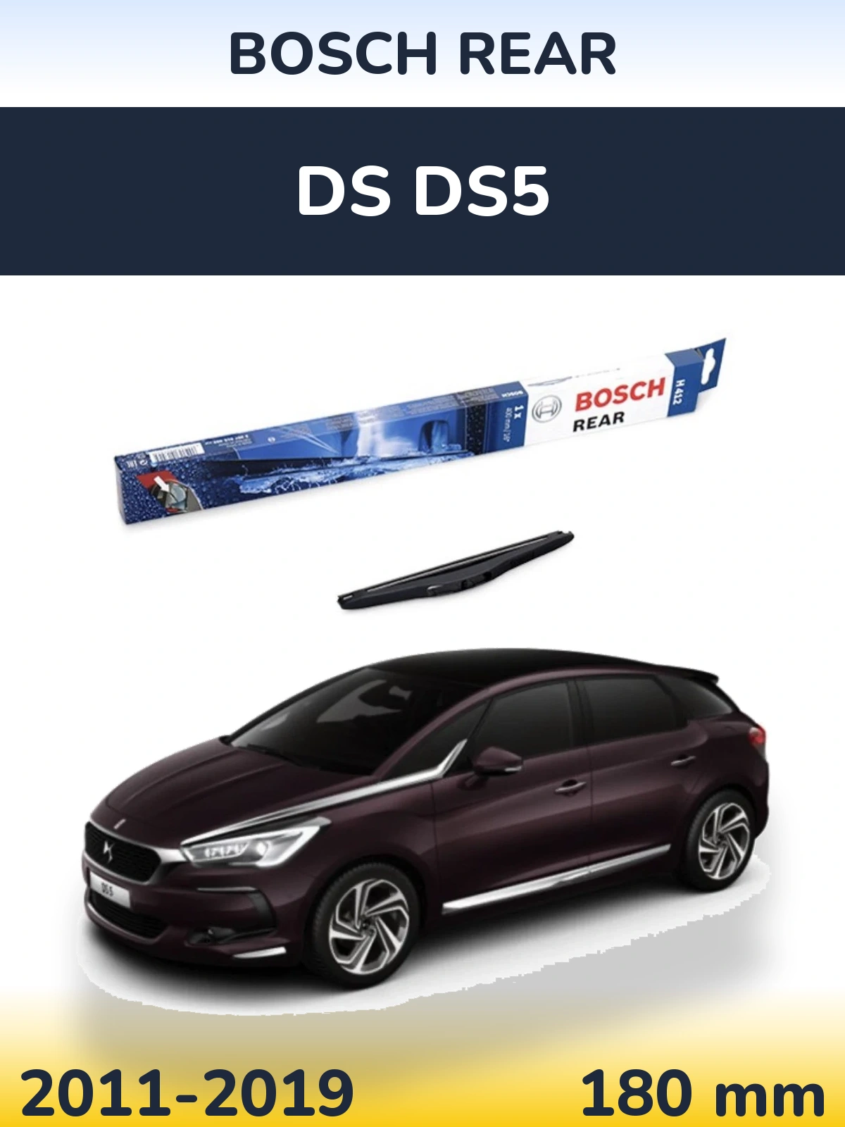 Задний дворник BOSCH Rear 180 мм для DS DS5 2011-2019