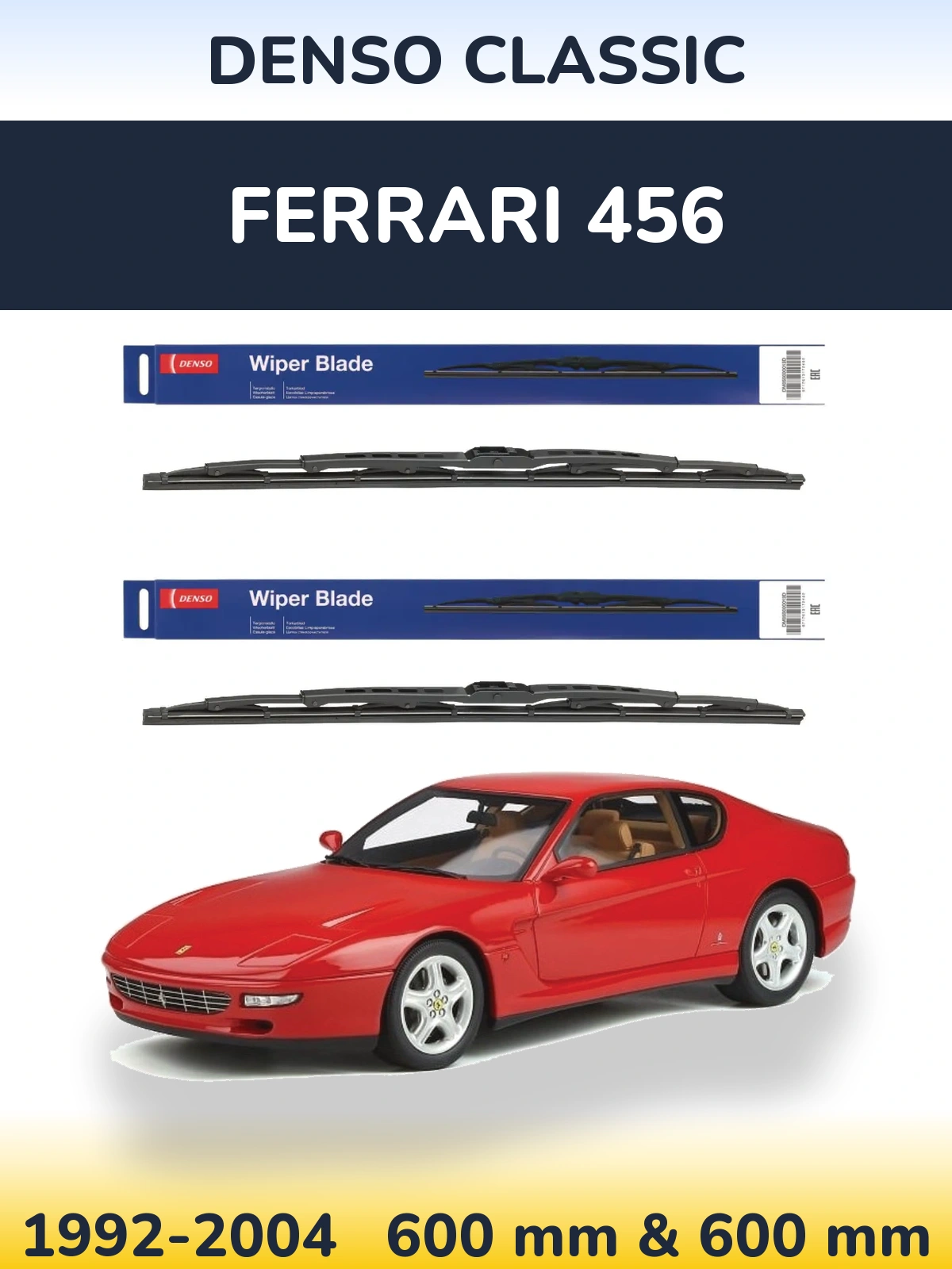 Комплект передних дворников Denso Classic 600 & 600 мм для Ferrari 456 1992-2004