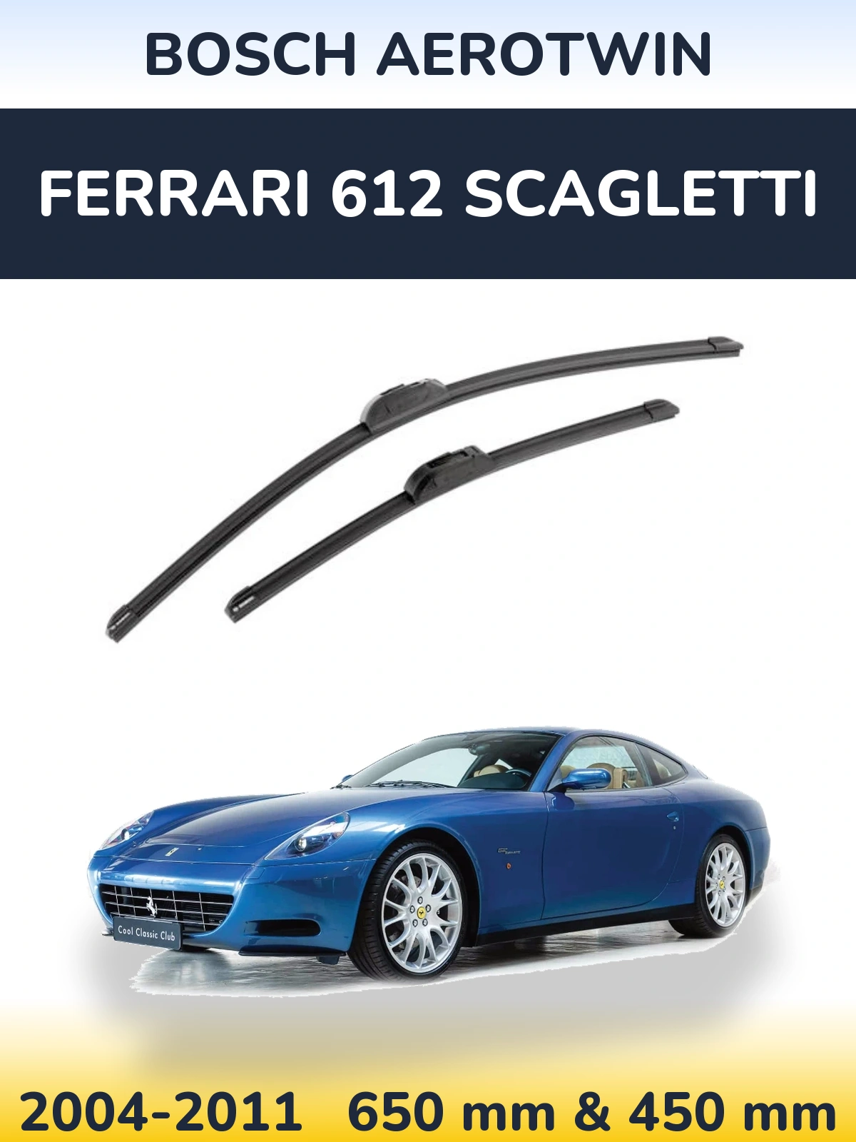 Комплект передніх щіток BOSCH AeroTwin 650 & 450 мм для Ferrari 612 Scagletti 2004-2011