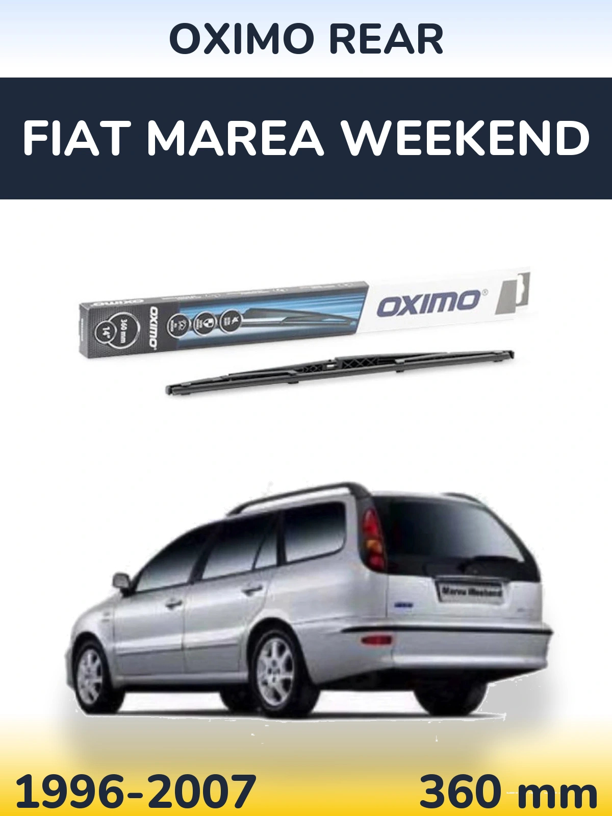 Rear wiper blade Oximo Rear 360 mm for Fiat Marea Weekend 1996-2007