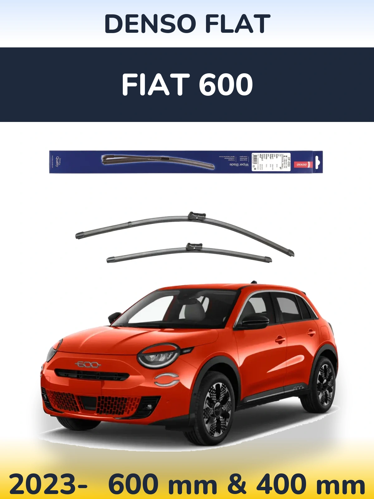 Комплект передніх щіток Denso Flat 600 & 400 мм для Fiat 600 2023-2026