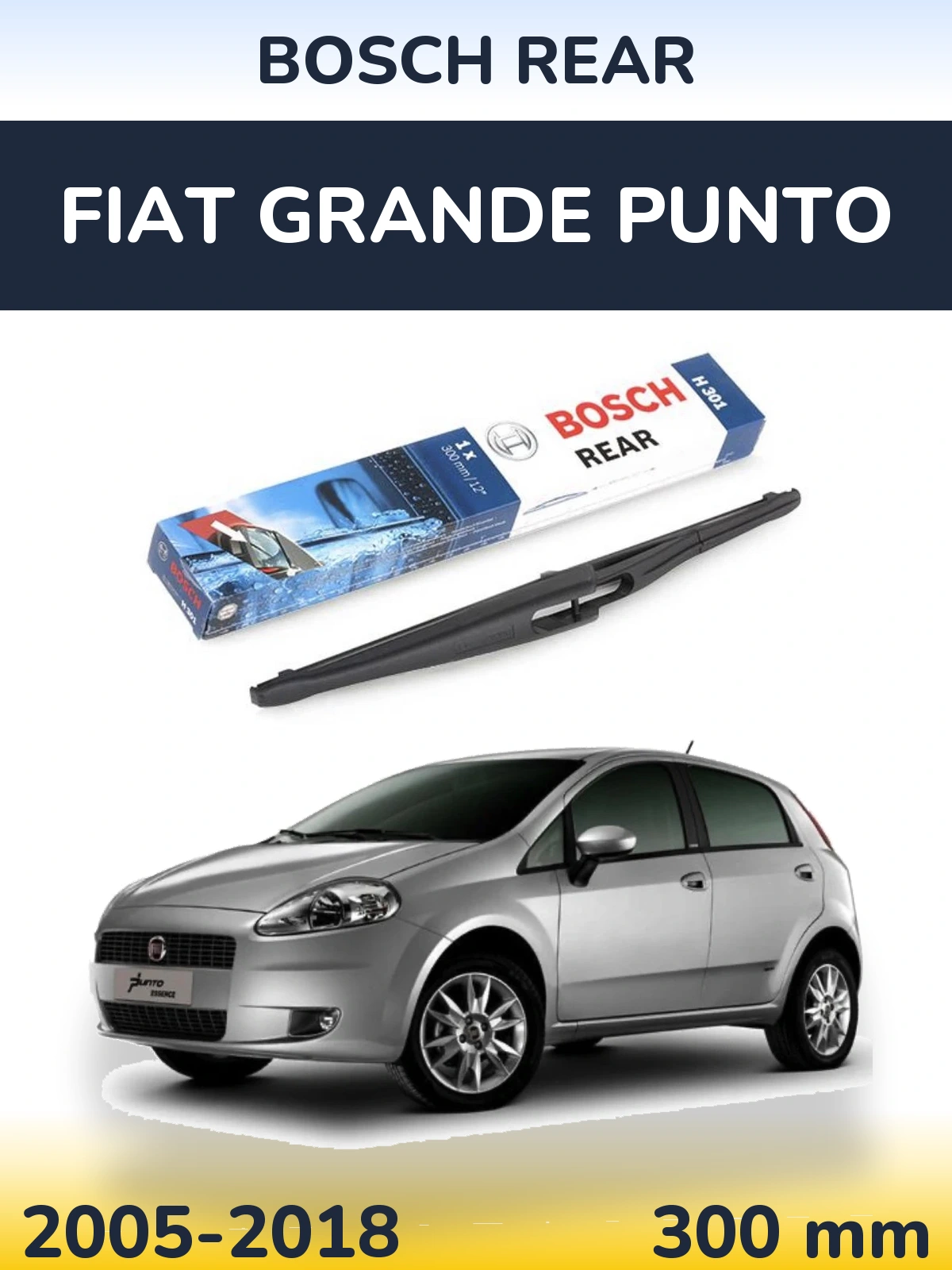 Задний дворник BOSCH Rear 300 мм для Fiat Grande Punto 2005-2018