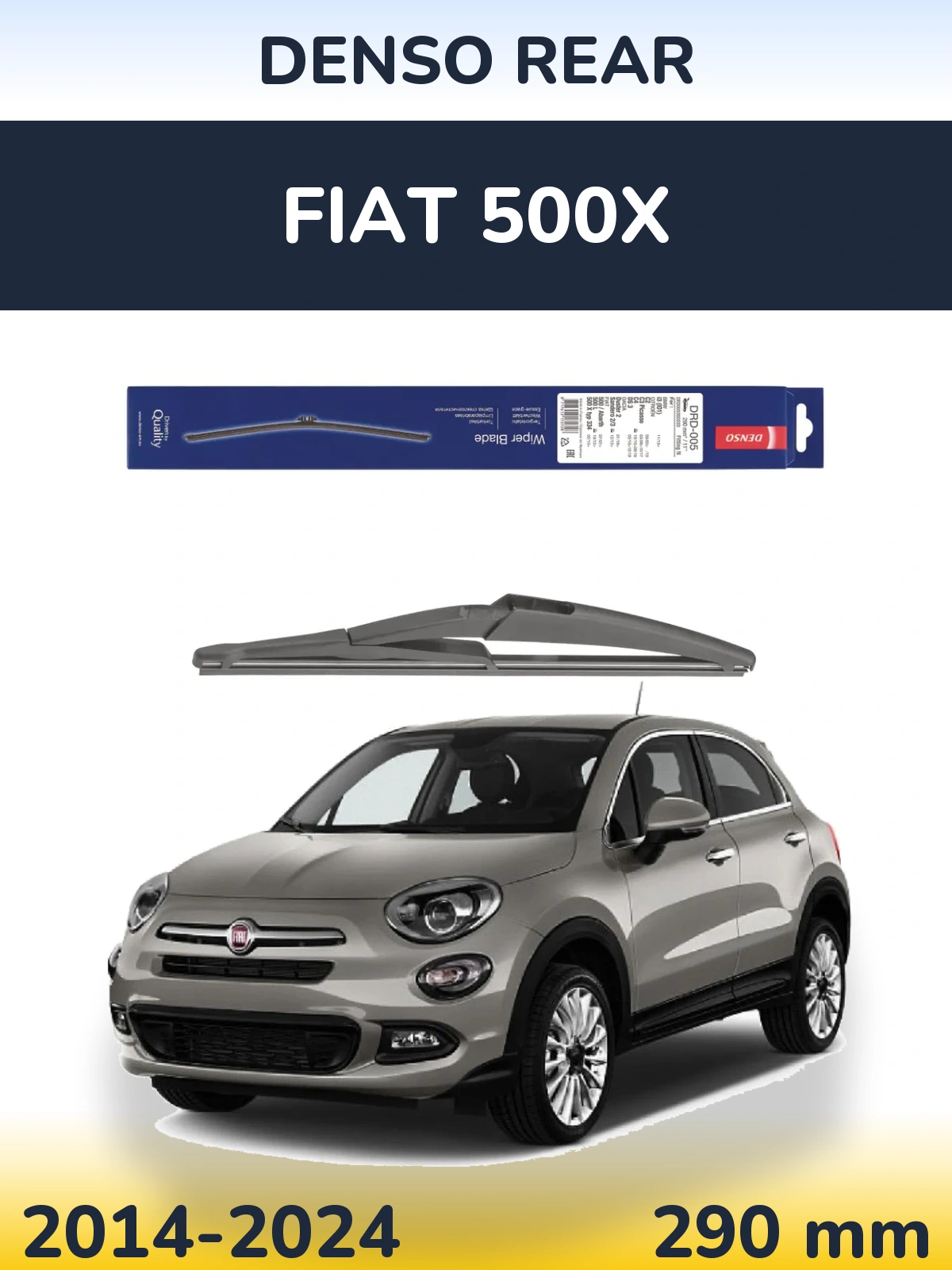 Rear wiper blade Denso Rear 290 mm for Fiat 500X 2014-2024