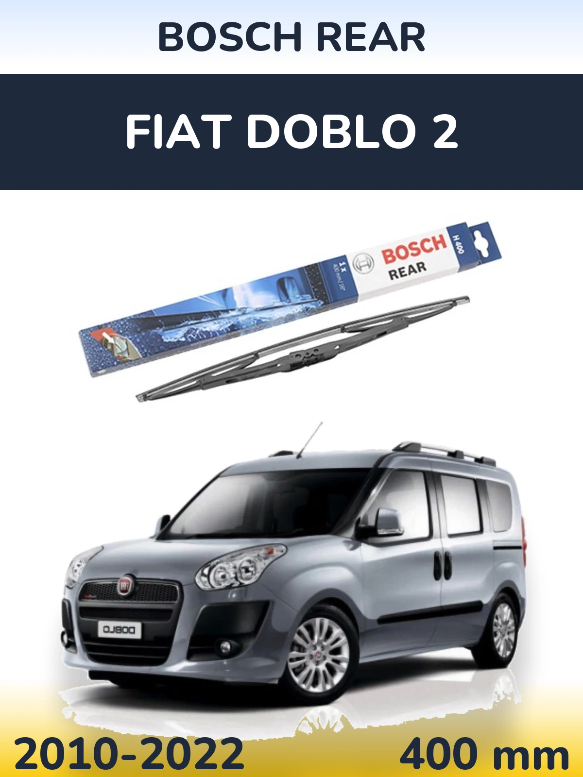 Rear wiper blade BOSCH Rear 400 mm for Fiat Doblo 2 2010-2022