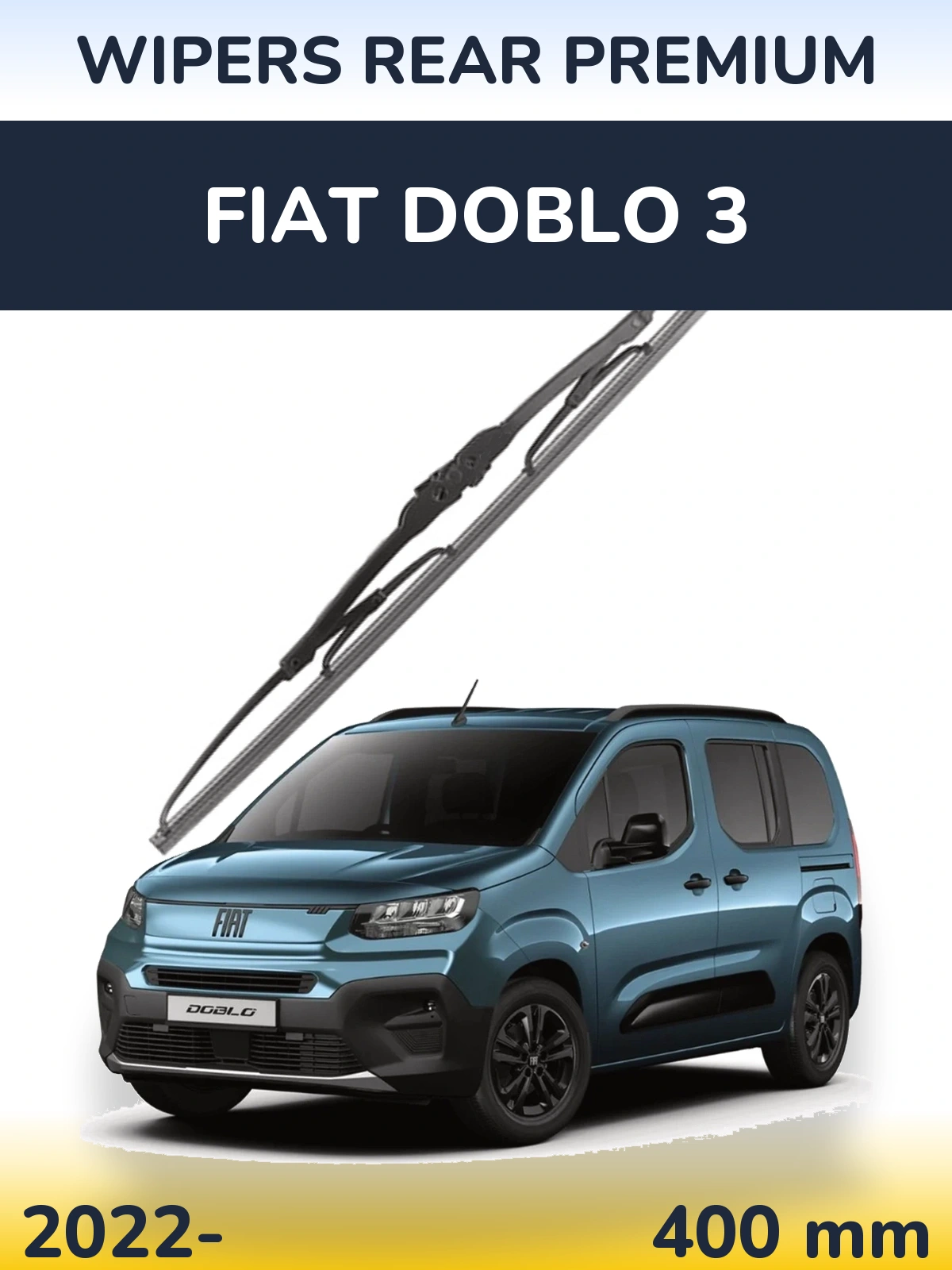 Rear wiper blade WIPERS REAR PREMIUM 400 mm for Fiat Doblo 3 2022-2026