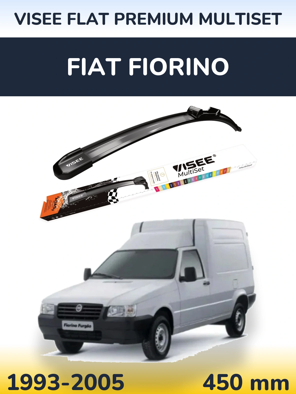 Front wiper blade VISEE FLAT PREMIUM MultiSet 450 mm for Fiat Fiorino 1993-2005