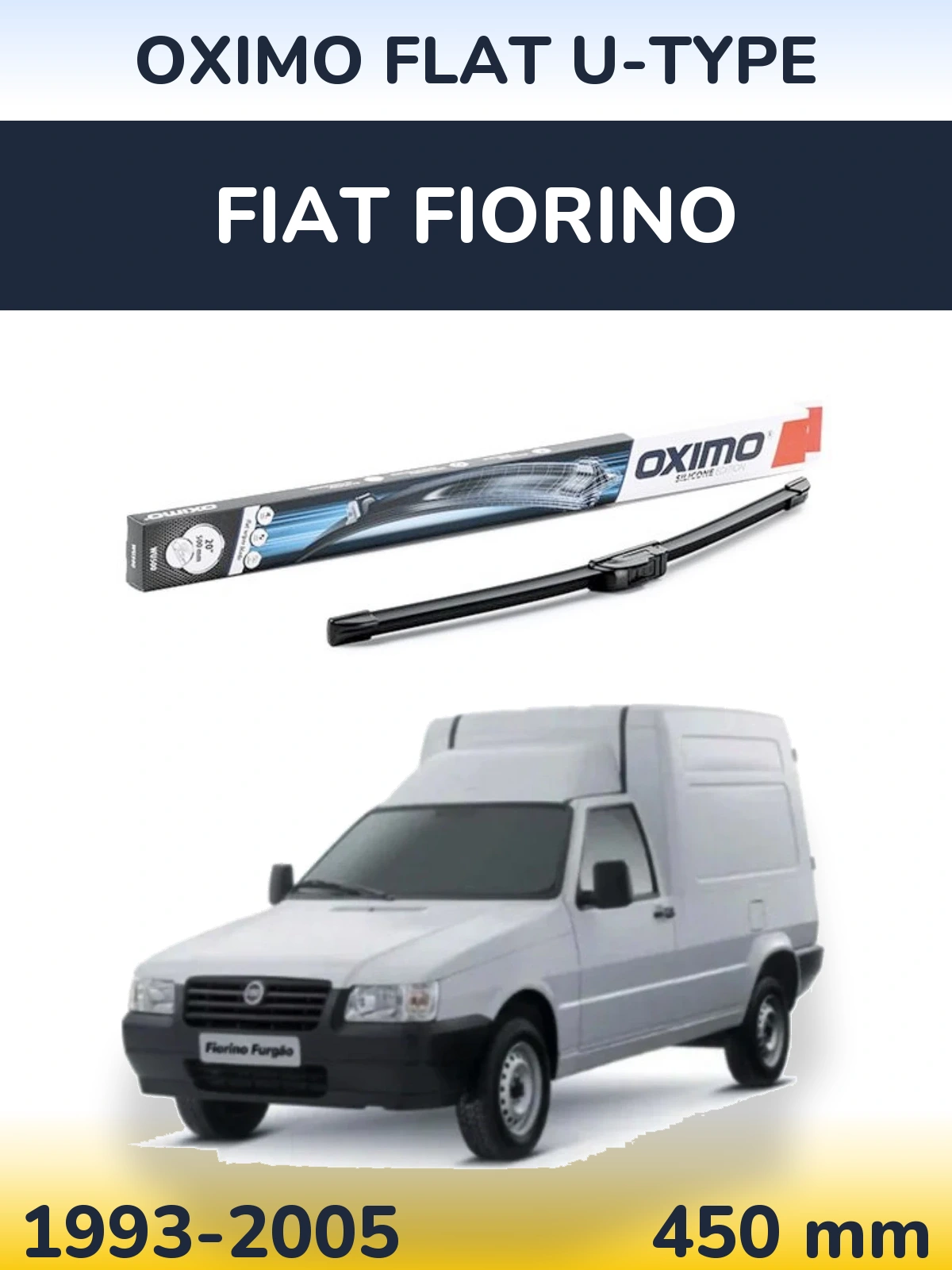 Передний дворник Oximo Flat U-type 450 мм для Fiat Fiorino 1993-2005
