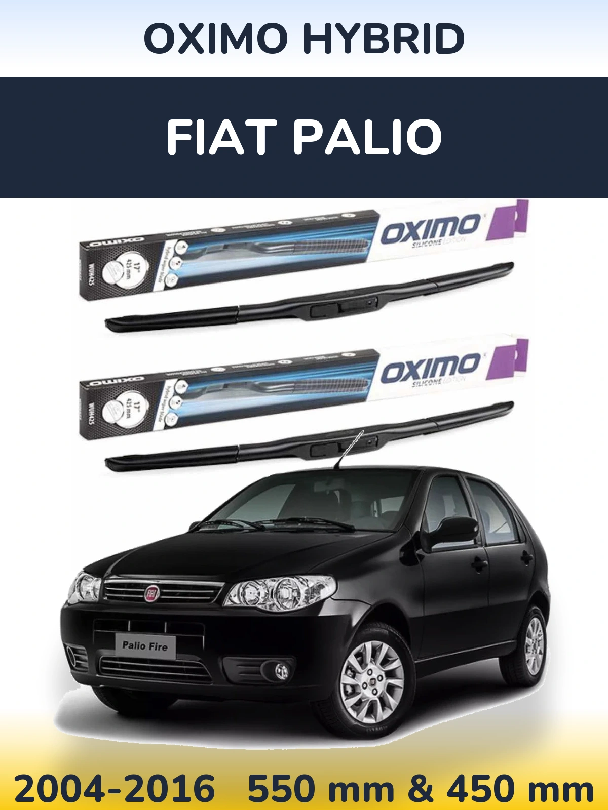 Комплект передніх щіток Oximo Hybrid 550 & 450 мм для Fiat Palio 2004-2016