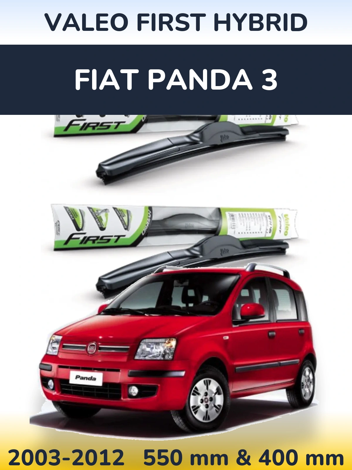 Комплект передних дворников Valeo First Hybrid 550 & 400 мм для Fiat Panda 3 2003-2012
