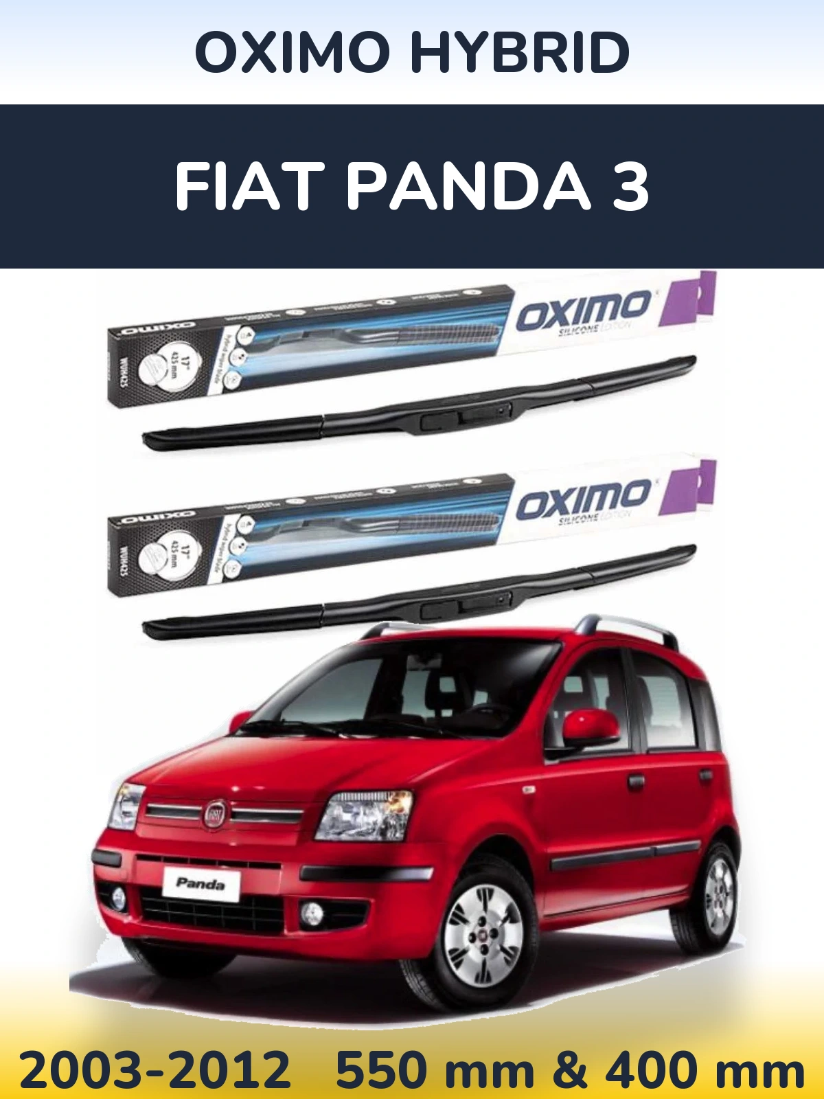 Комплект передних дворников Oximo Hybrid 550 & 400 мм для Fiat Panda 3 2003-2012