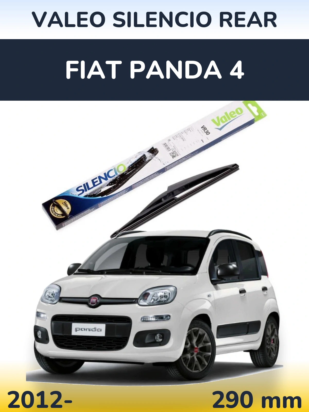 Rear wiper blade Valeo Silencio Rear 290 mm for Fiat Panda 4 2012-2026