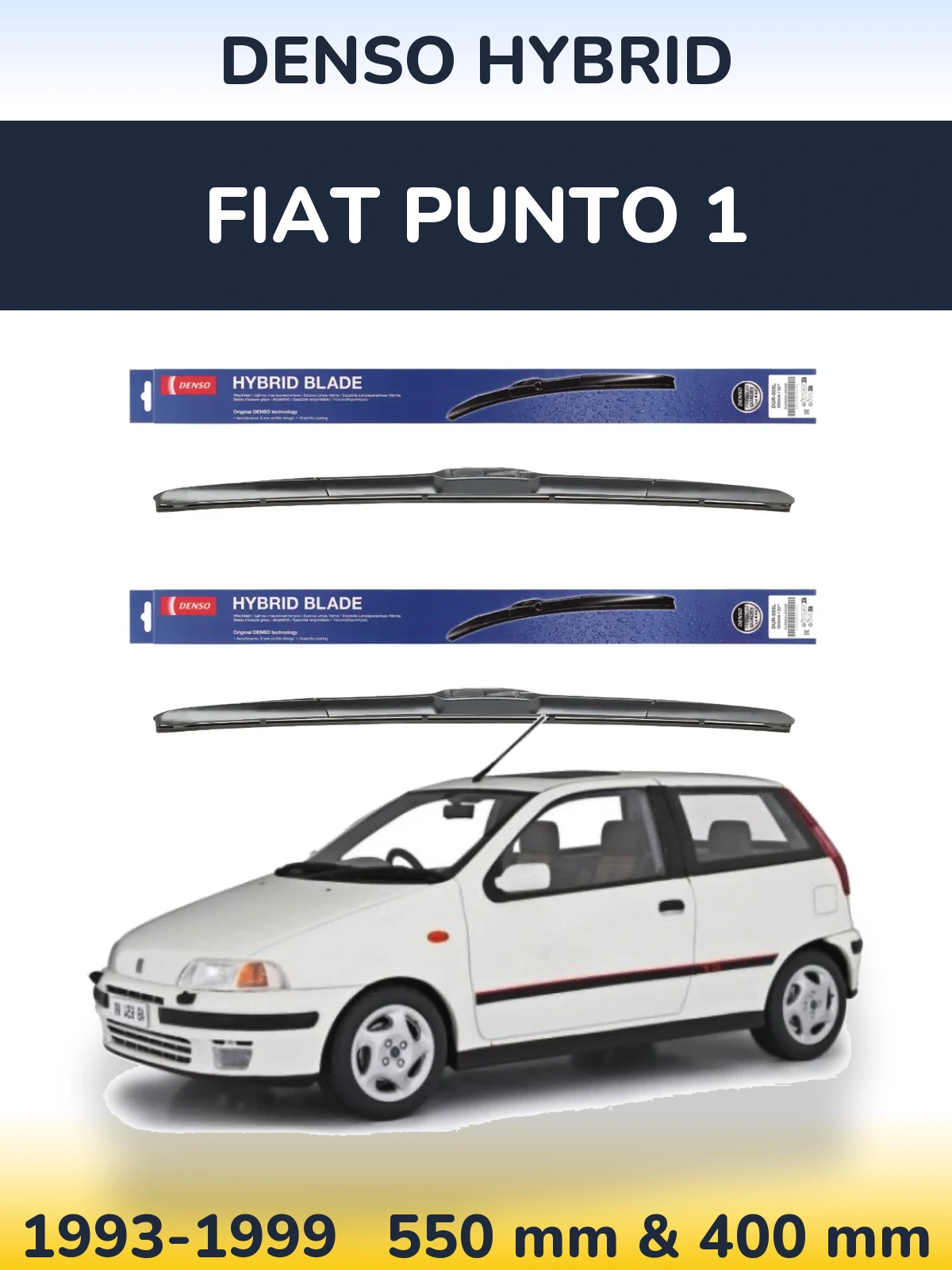 Комплект передніх щіток Denso Hybrid 550 & 400 мм для Fiat Punto 1 1993-1999
