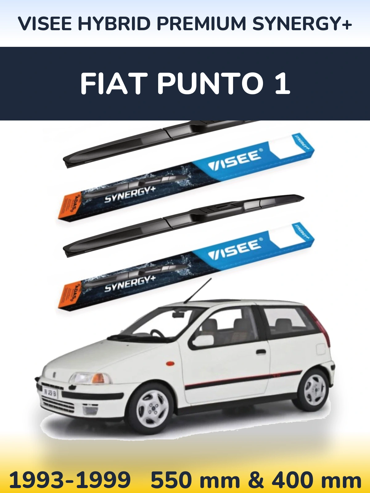 Комплект передних дворников VISEE HYBRID PREMIUM SYNERGY+ 550 & 400 мм для Fiat Punto 1 1993-1999