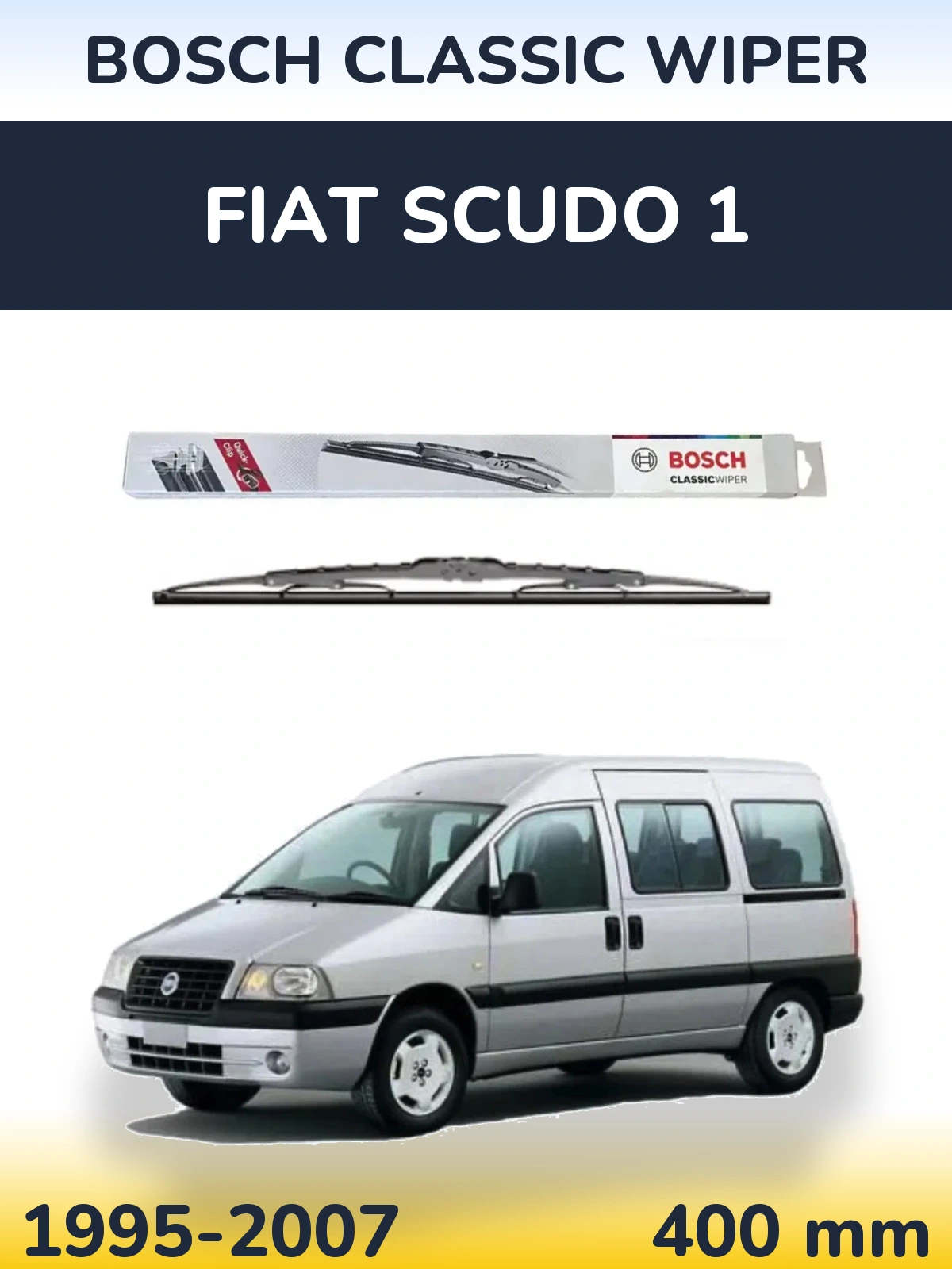 Rear wiper blade BOSCH Classic Wiper 400 mm for Fiat Scudo 1 1995-2007