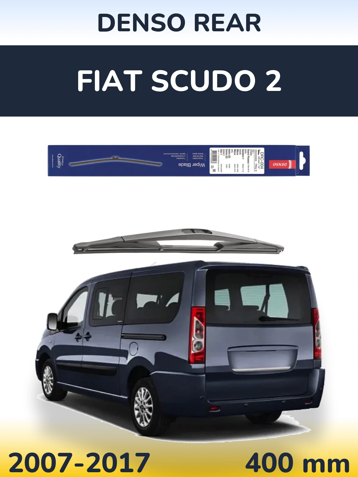 Rear wiper blade Denso Rear 400 mm for Fiat Scudo 2 2007-2017