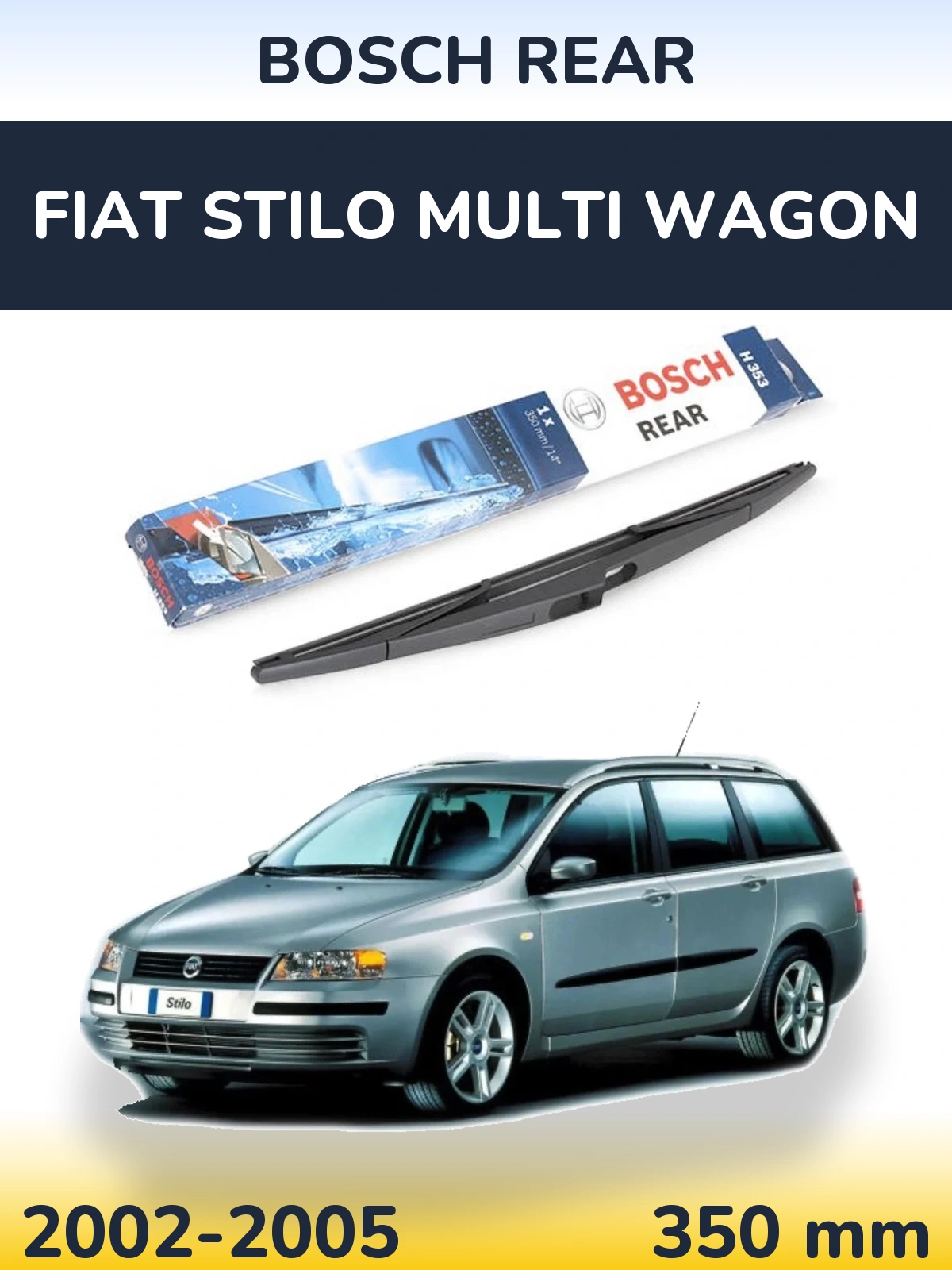 Задний дворник BOSCH Rear 350 мм для Fiat Stilo Multi Wagon 2002-2005