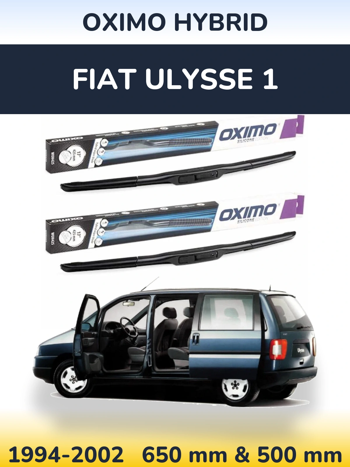 Комплект передних дворников Oximo Hybrid 650 & 500 мм для Fiat Ulysse 1 1994-2002