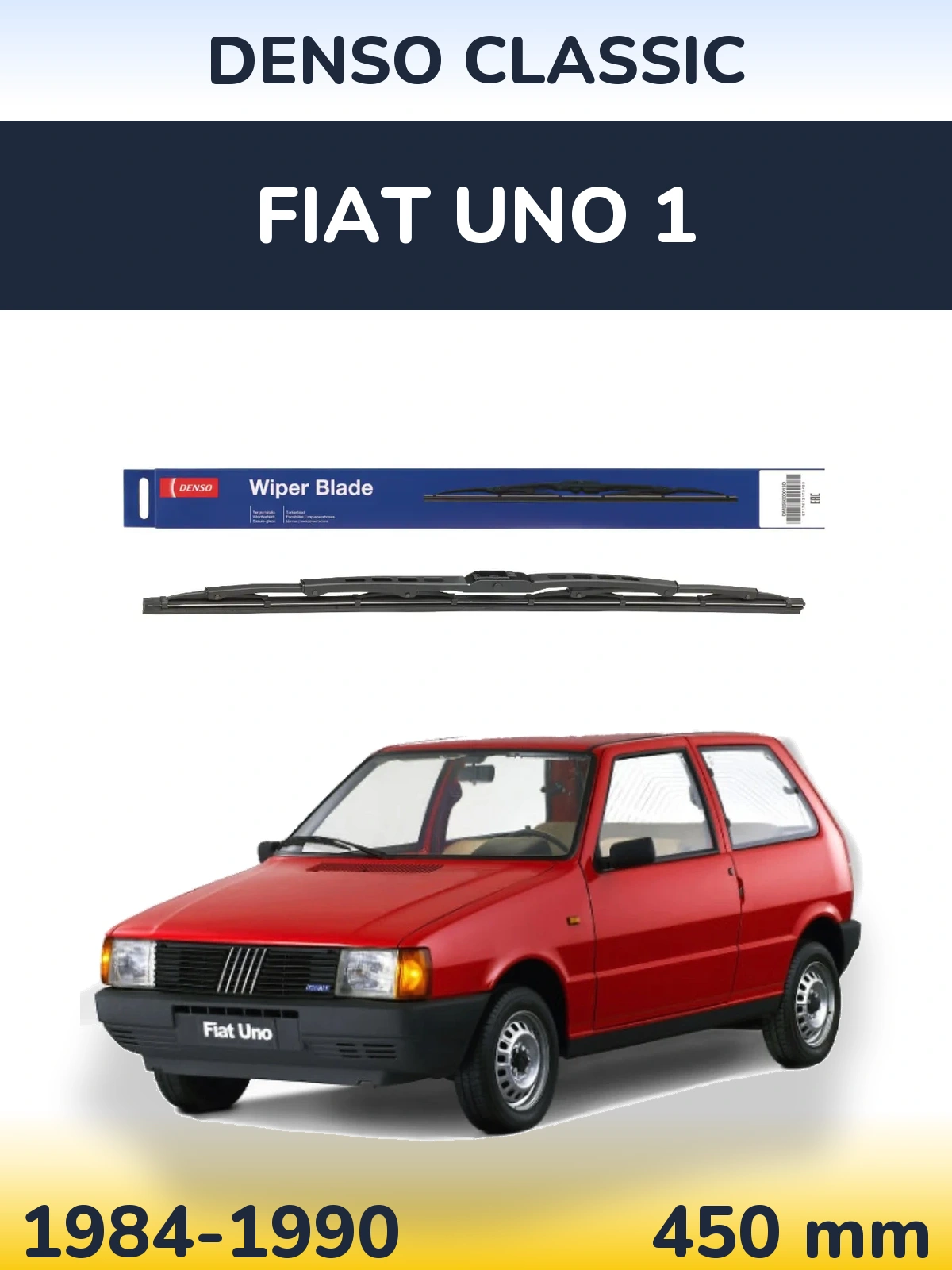 Front wiper blade Denso Classic 450 mm for Fiat Uno 1 1984-1990