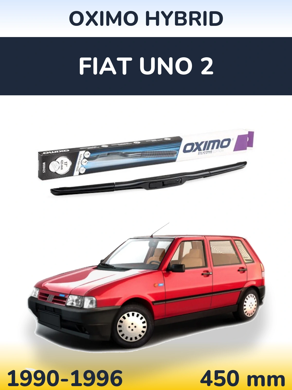 Front wiper blade Oximo Hybrid 450 mm for Fiat Uno 2 1990-1996