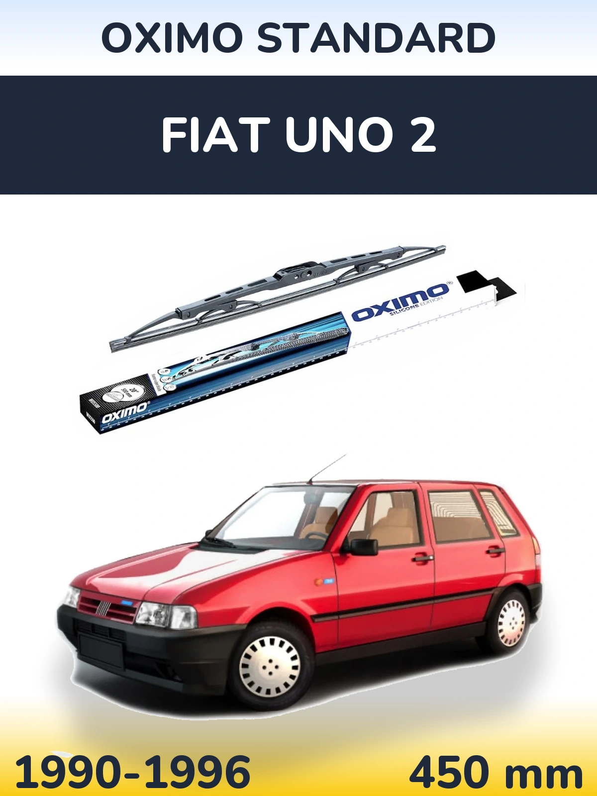 Front wiper blade Oximo Standard 450 mm for Fiat Uno 2 1990-1996