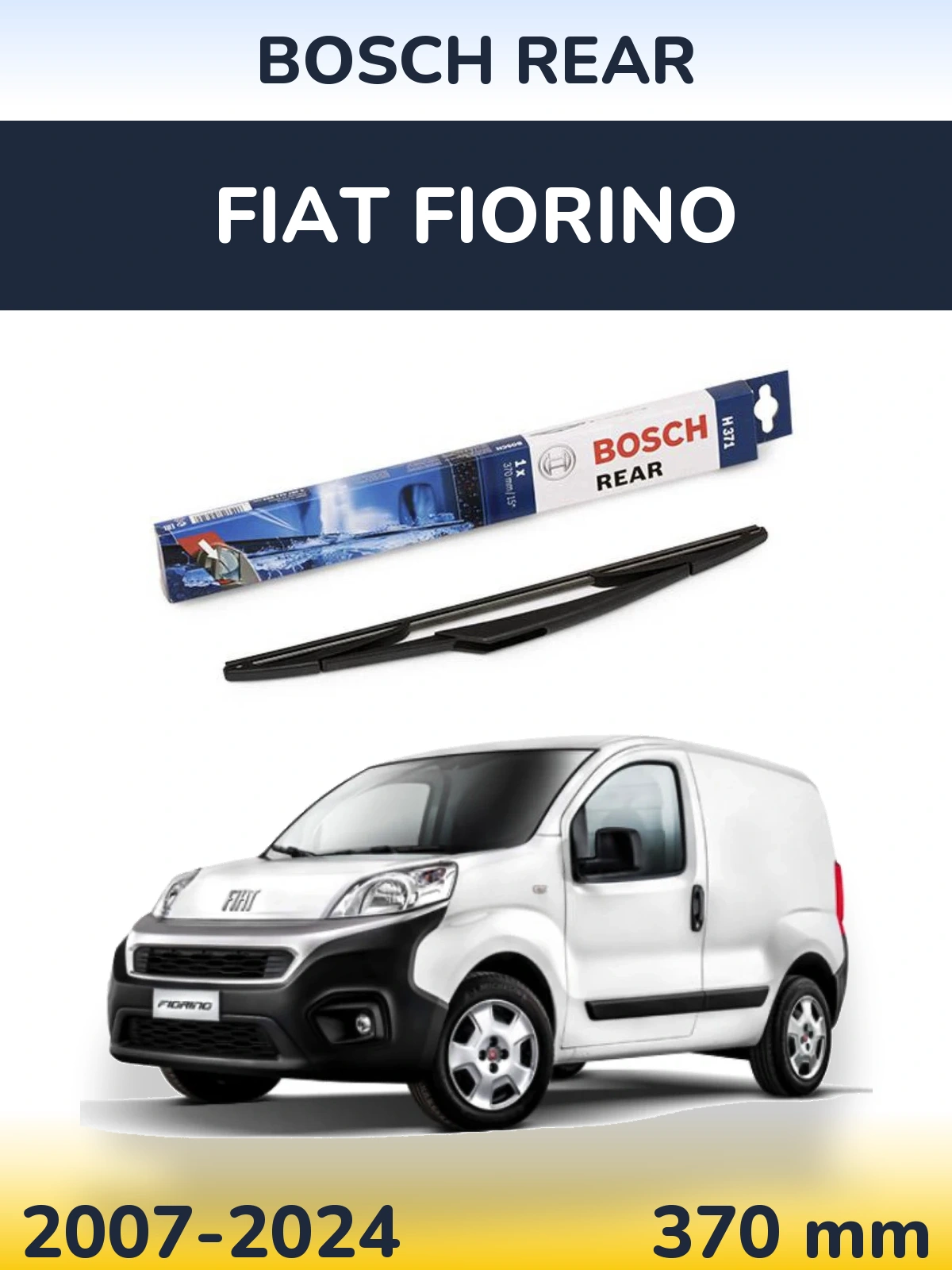 Rear wiper blade BOSCH Rear 370 mm for Fiat Fiorino 2007-2024