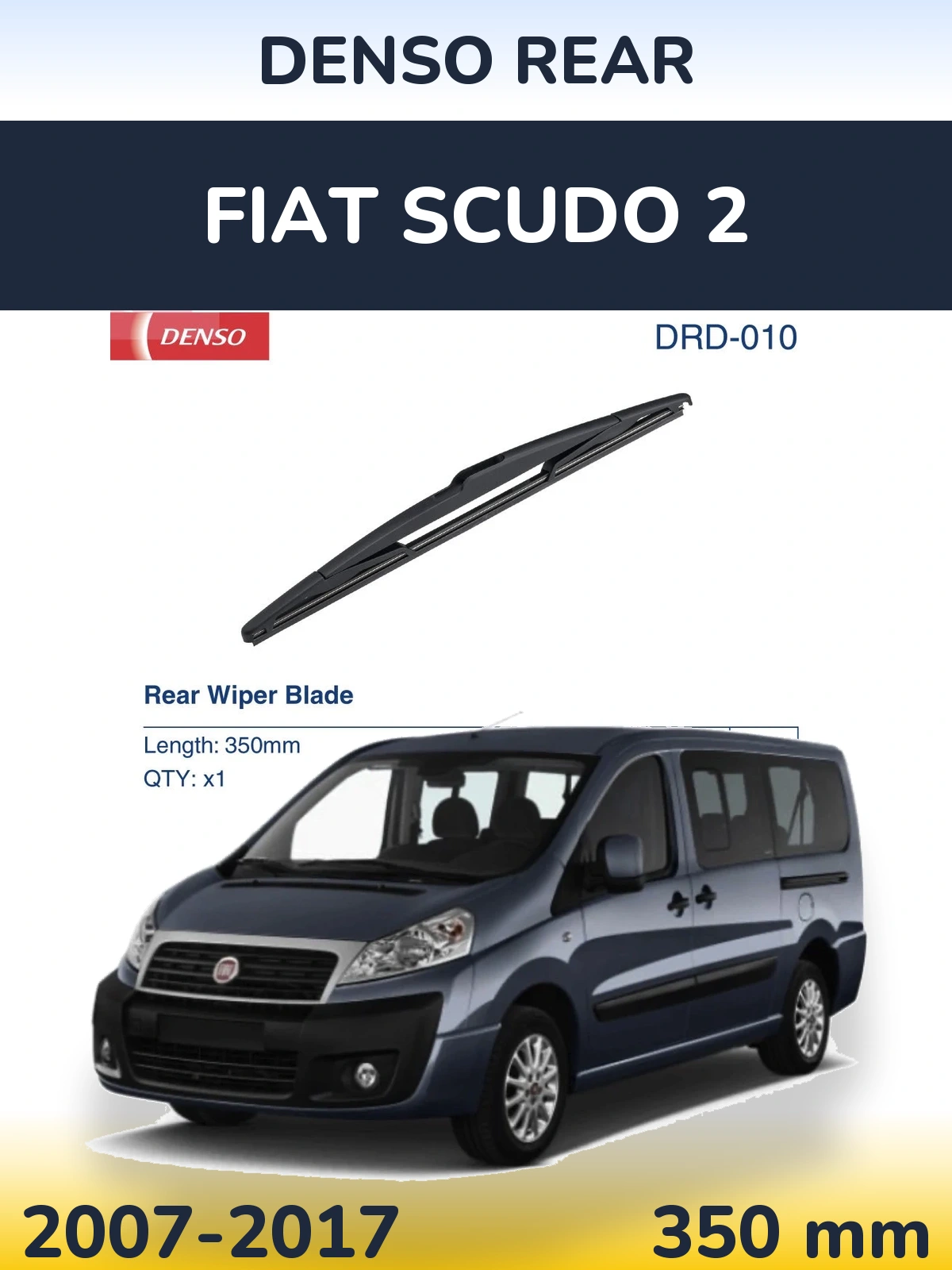 Rear wiper blade Denso Rear 350 mm for Fiat Scudo 2 2007-2017