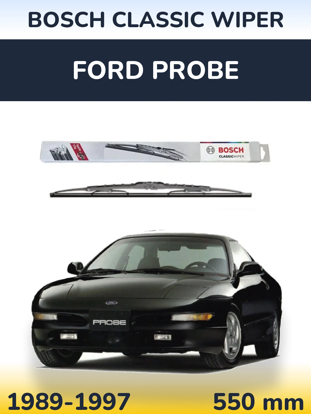 Rear wiper blade BOSCH Classic Wiper 550 mm for Ford Probe 1989-1997