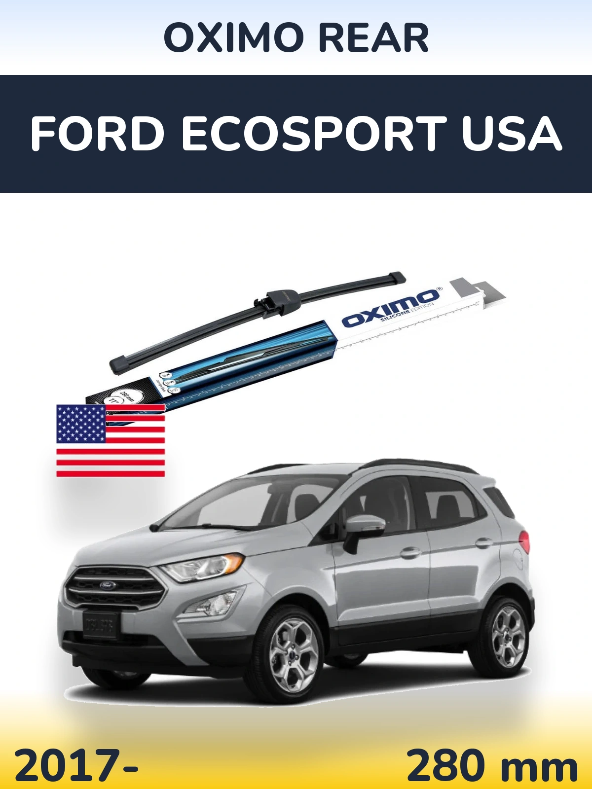 Rear wiper blade Oximo Rear 280 mm for Ford EcoSport USA 2017-2026