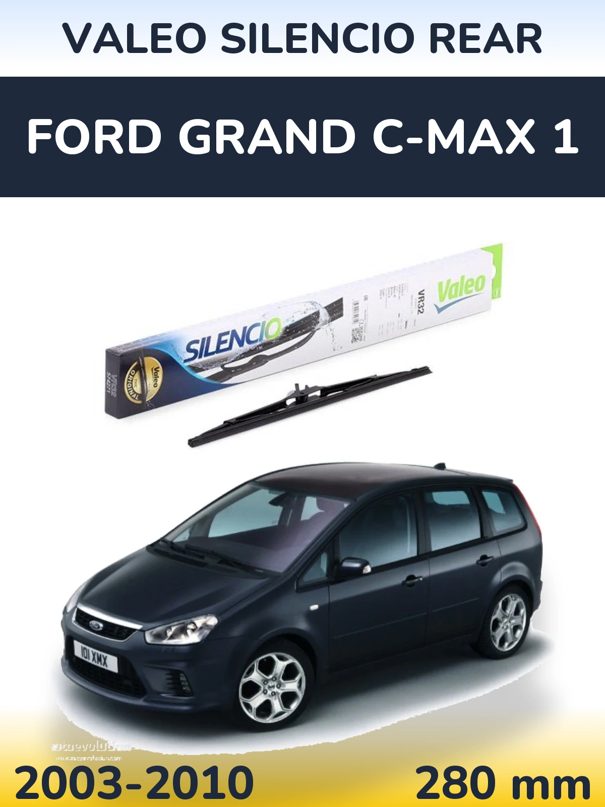 Задний дворник Valeo Silencio Rear 280 мм для Ford Grand C-MAX 1 2003-2010