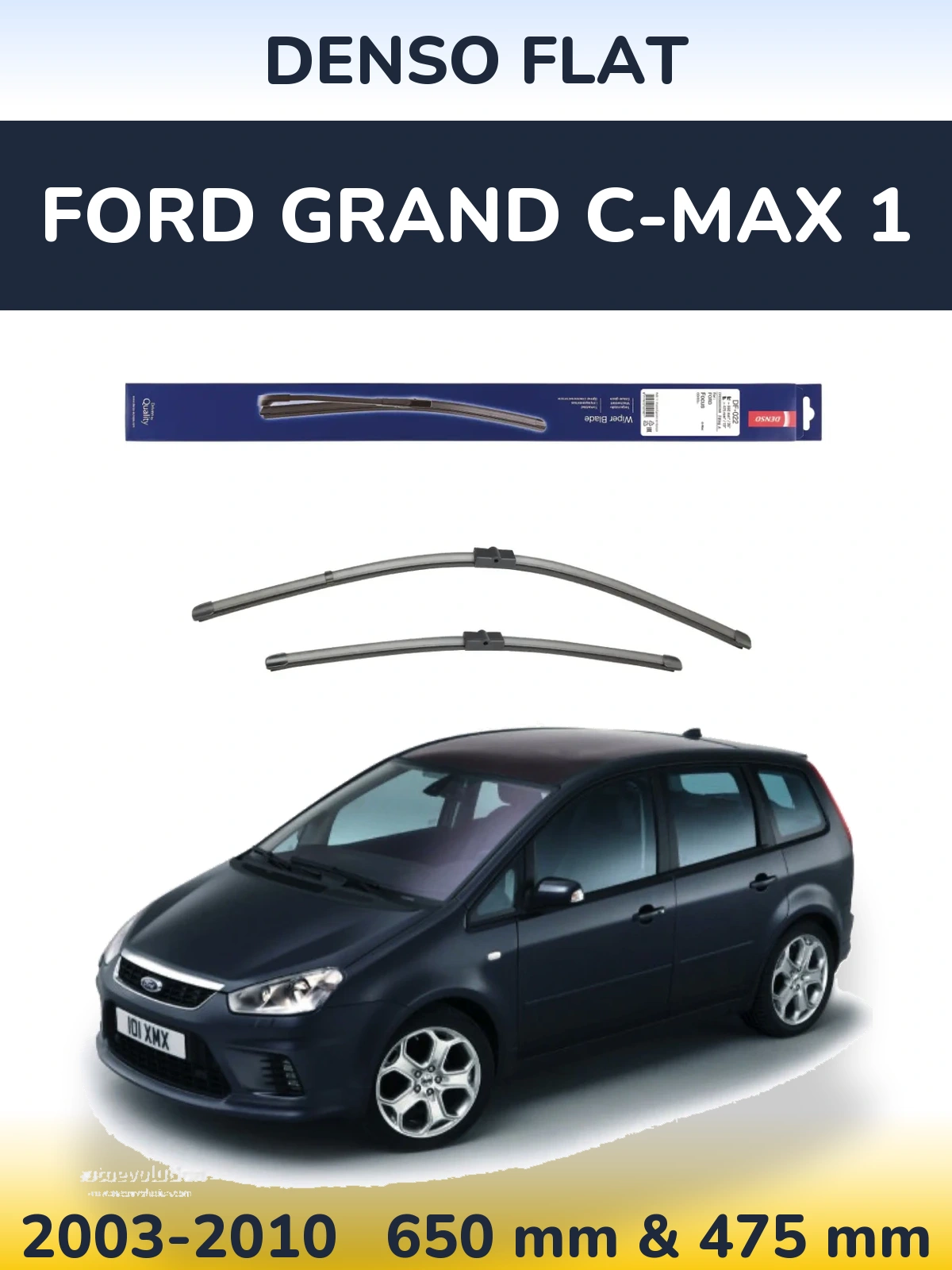 Комплект передних дворников Denso Flat 650 & 475 мм для Ford Grand C-MAX 1 2003-2010