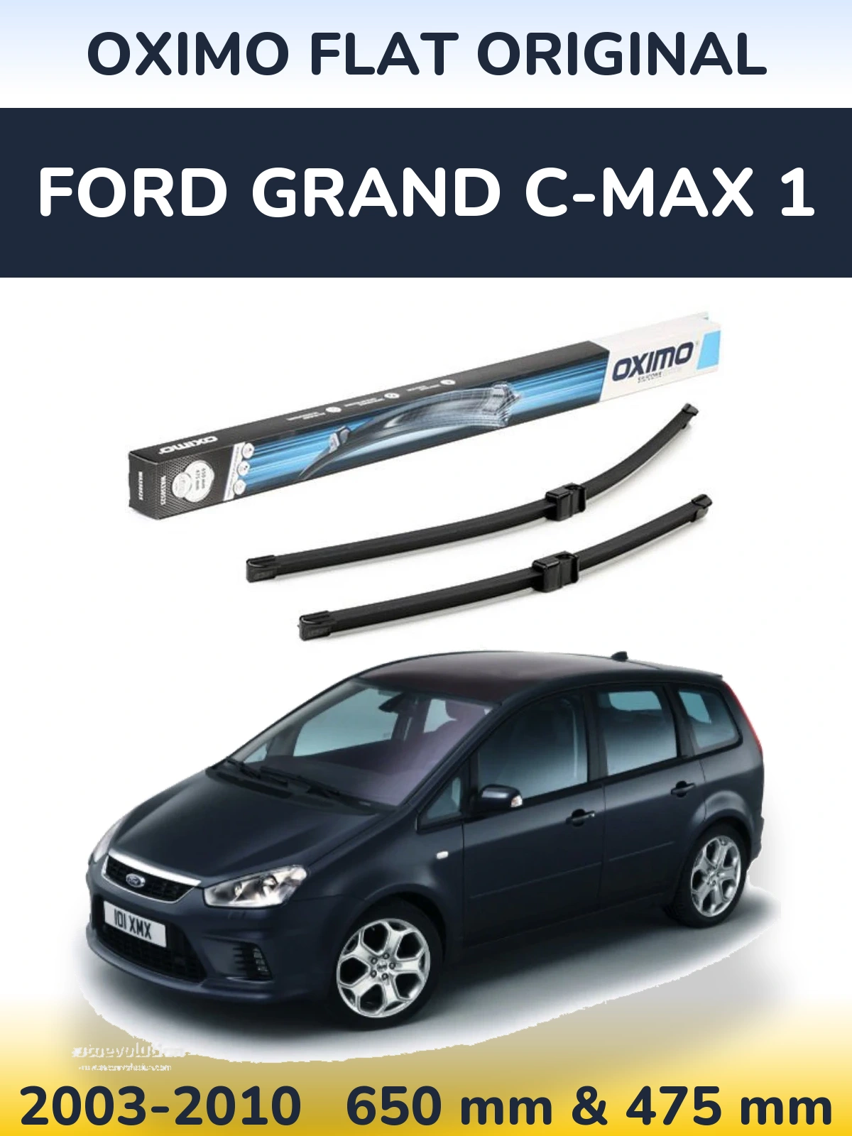 Комплект передних дворников Oximo Flat Original 650 & 475 мм для Ford Grand C-MAX 1 2003-2010