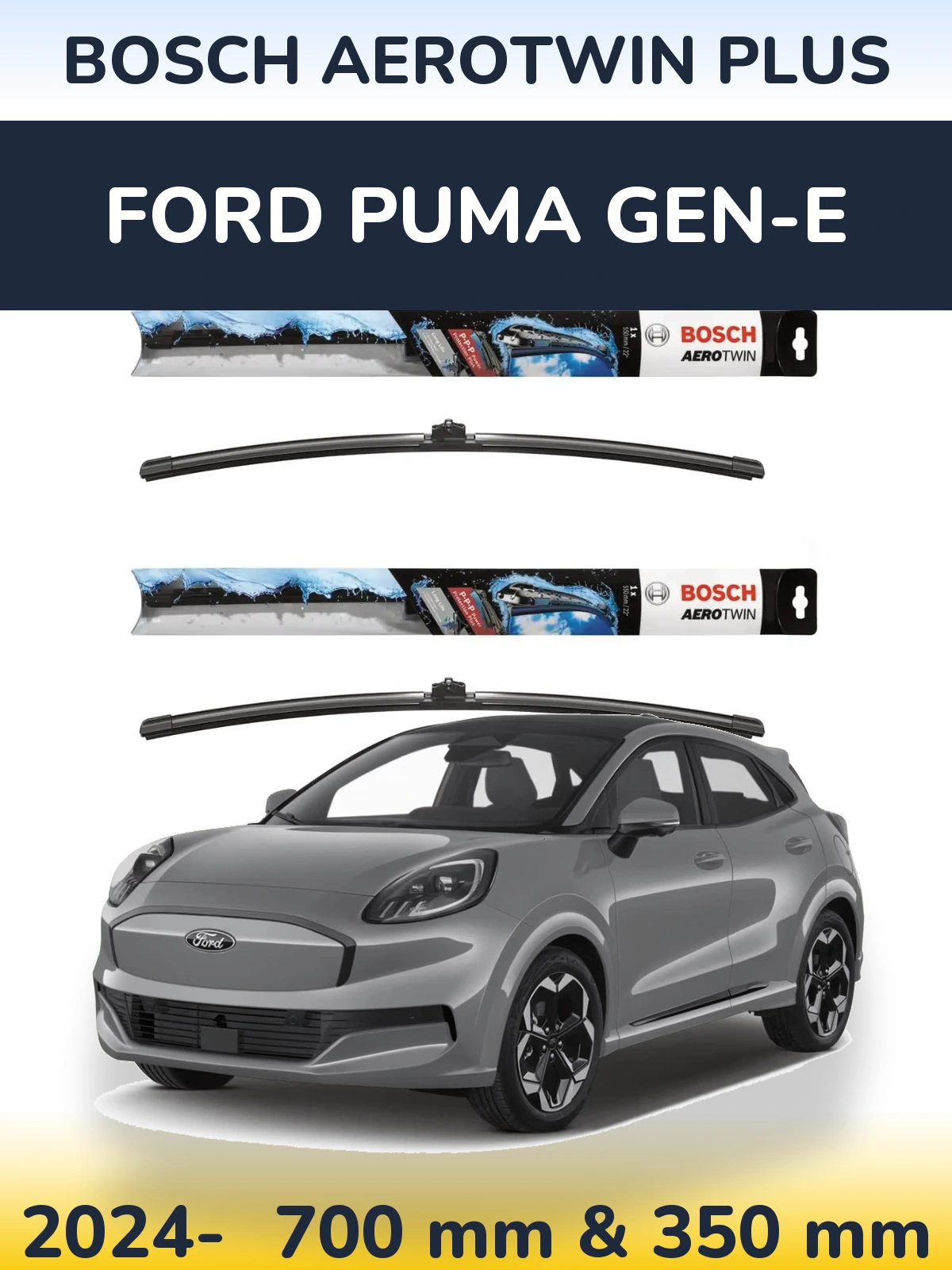 Комплект передніх щіток BOSCH AeroTwin Plus 700 & 350 мм для Ford Puma Gen-E 2024-2026