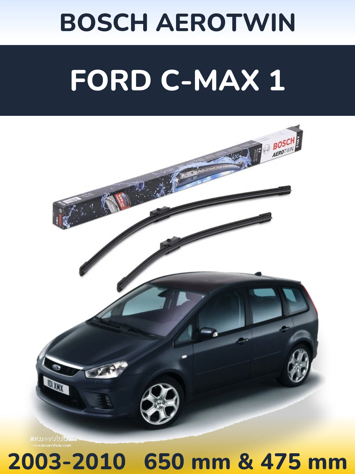 Комплект передних дворников BOSCH AeroTwin 650 & 475 мм для Ford C-MAX 1 2003-2010