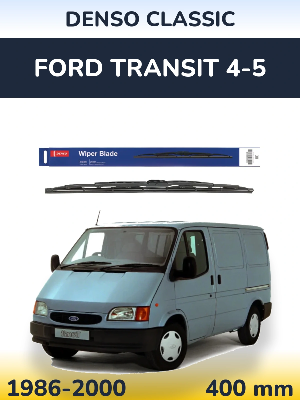 Rear wiper blade Denso Classic 400 mm for Ford Transit 4-5 1986-2000