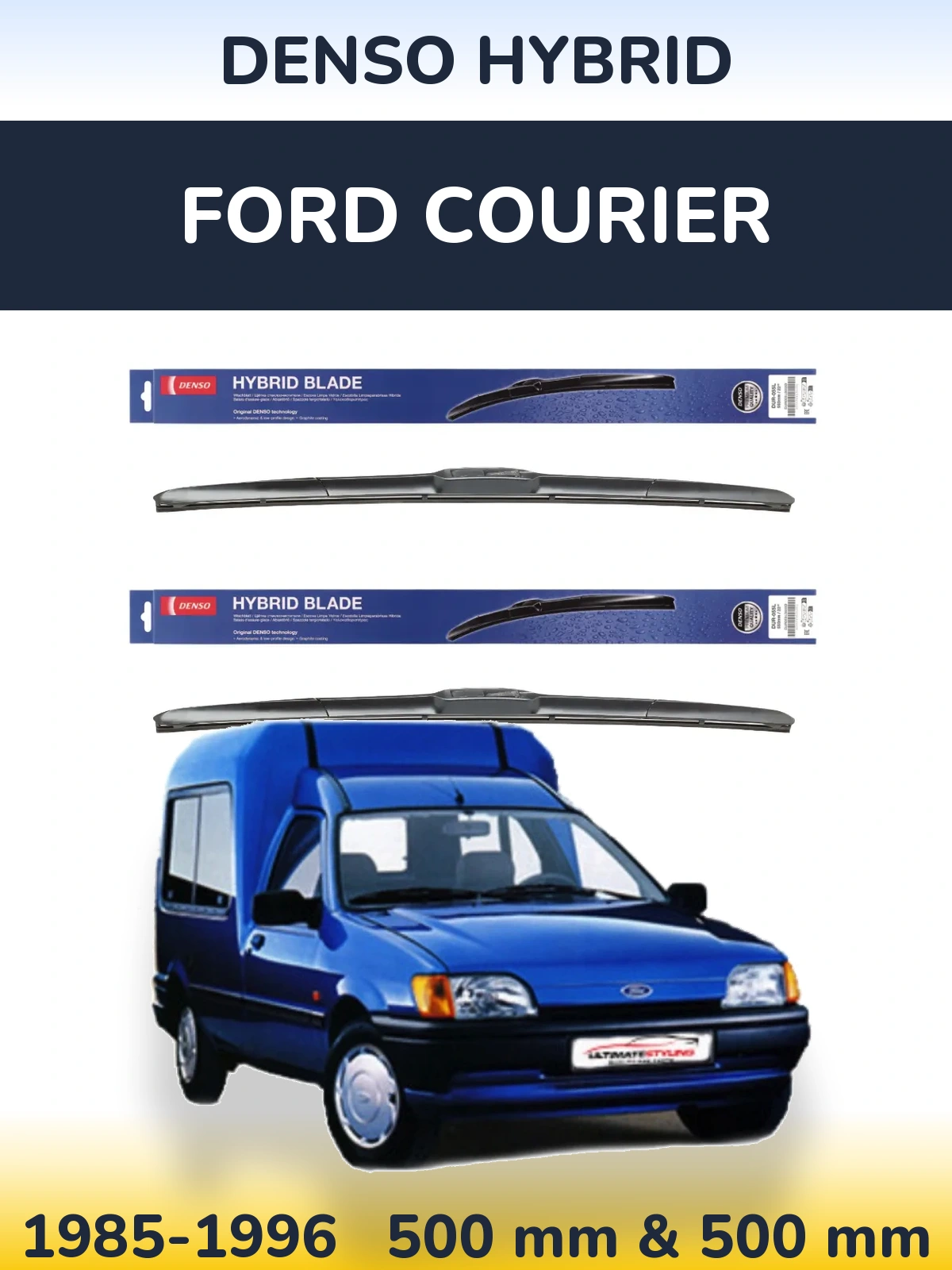 Комплект передніх щіток Denso Hybrid 500 & 500 мм для Ford Courier 1985-1996