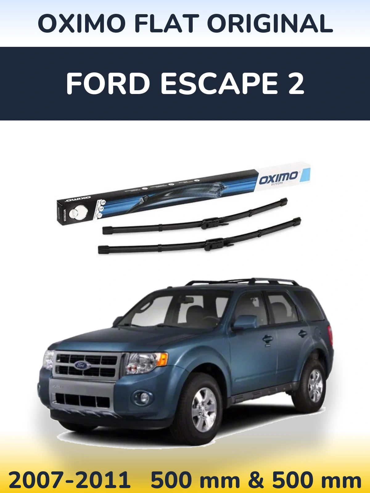 Комплект передних дворников Oximo Flat Original 500 & 500 мм для Ford Escape 2 2007-2011