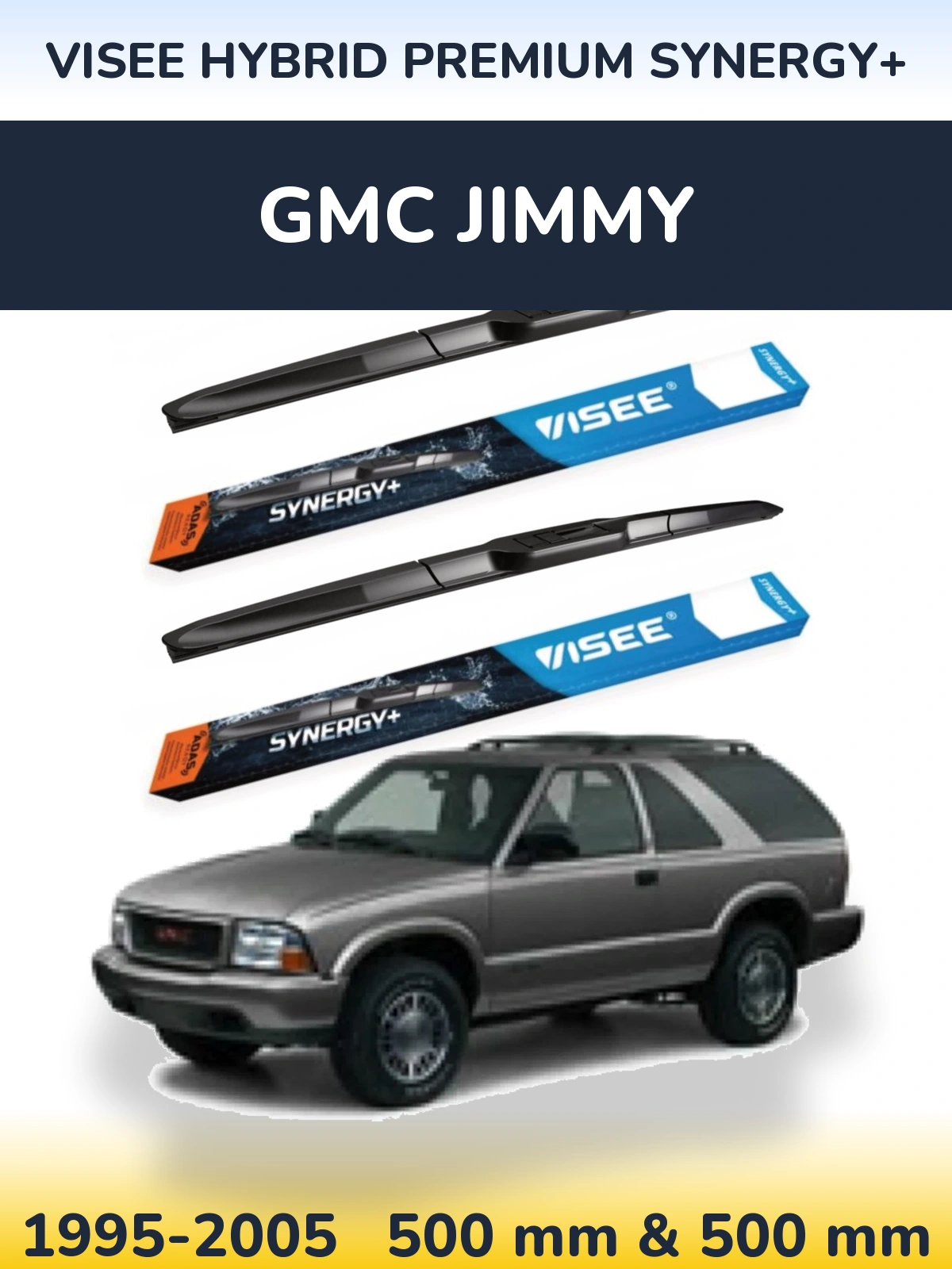 Комплект передних дворников VISEE HYBRID PREMIUM SYNERGY+ 500 & 500 мм для GMC Jimmy 1995-2005